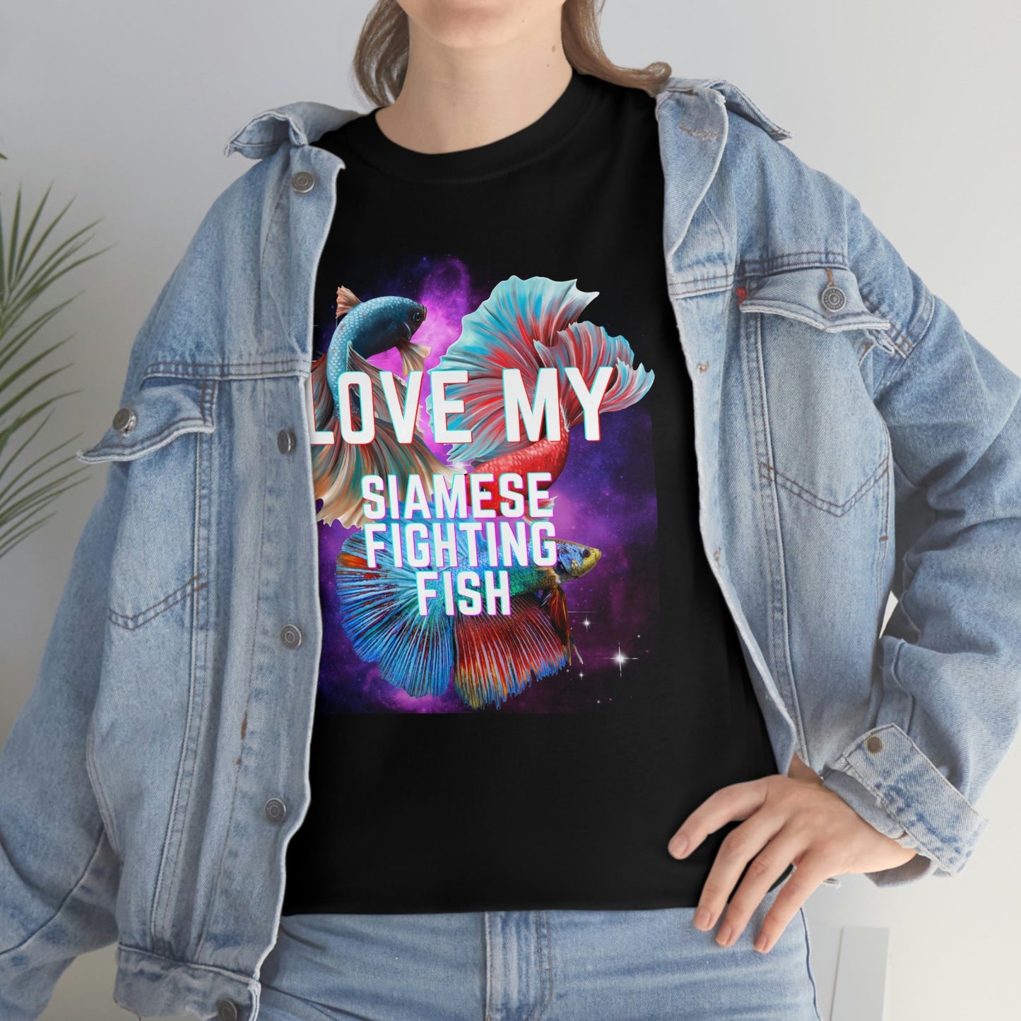 Love My Siamese Fighting Fish Heavy Cotton T-Shirt