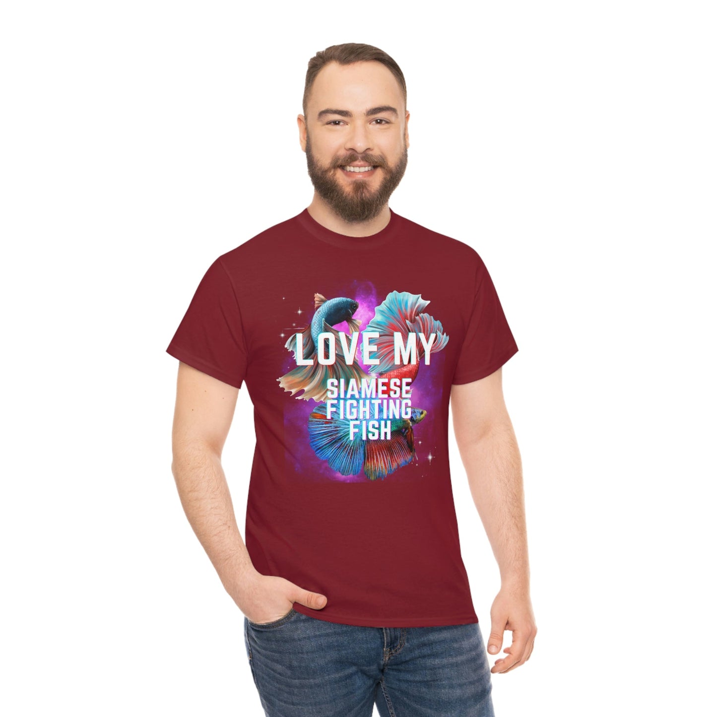 Love My Siamese Fighting Fish Heavy Cotton T-Shirt