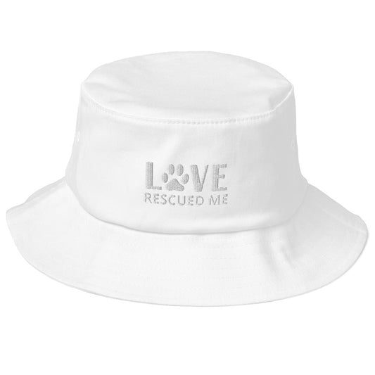 Love Rescued Me | Cat Rescue Old School Bucket Hat | Perfect gift for the cat lover in your family!| Multiple Hat Colors Available