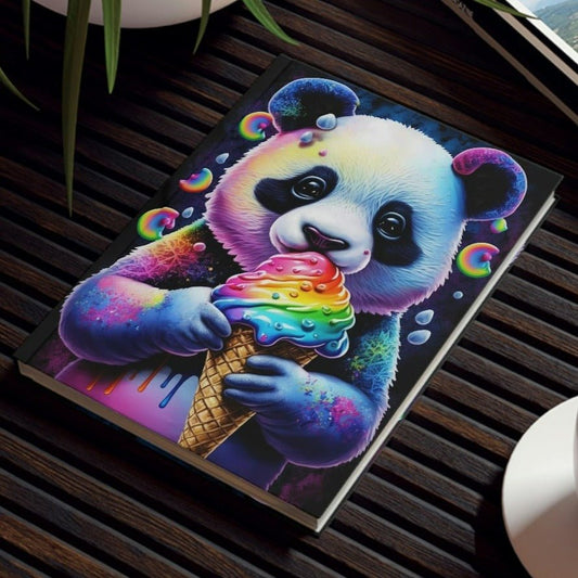 Loving the Ice Cream Cone Panda Family Hard Backed Journal