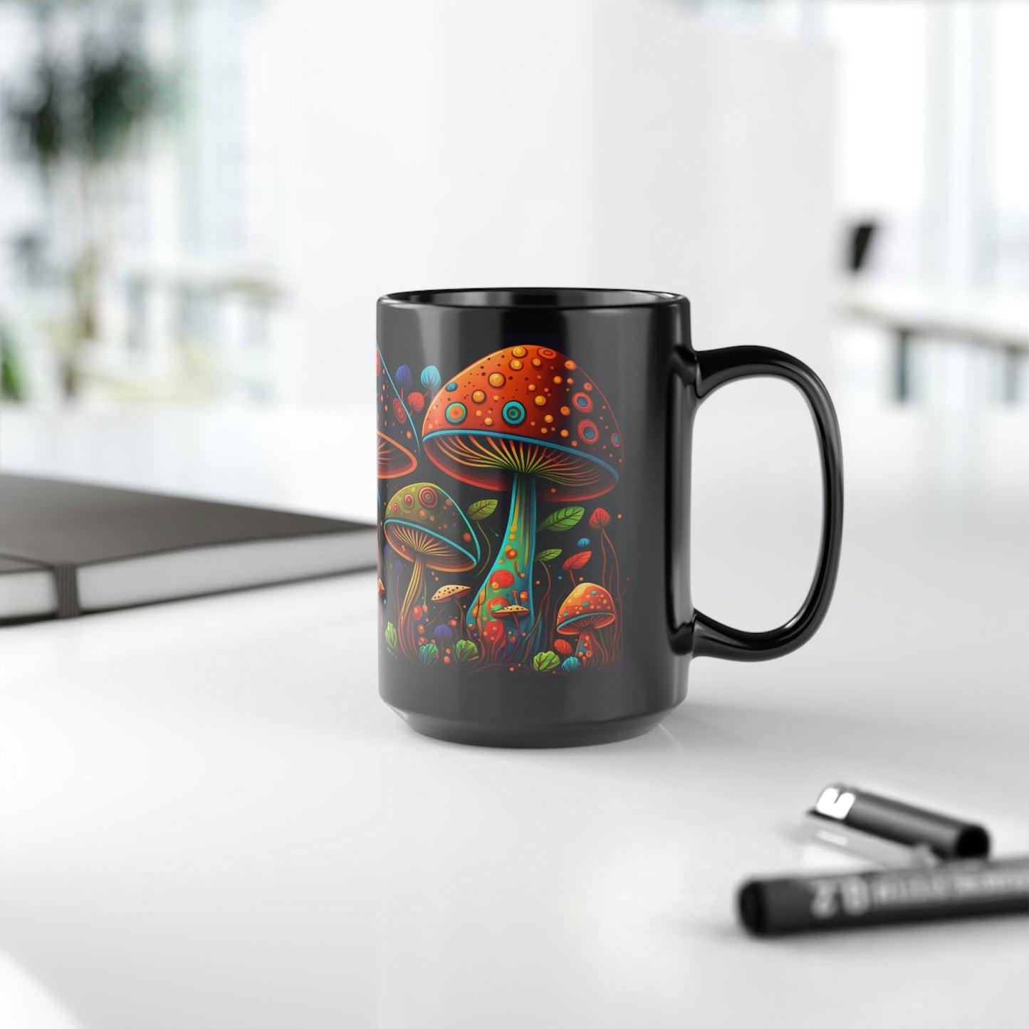 Magic Mushroom 15 oz Coffee Mug perfect for the mushrooming fan or as a birthday gift for nature lovers