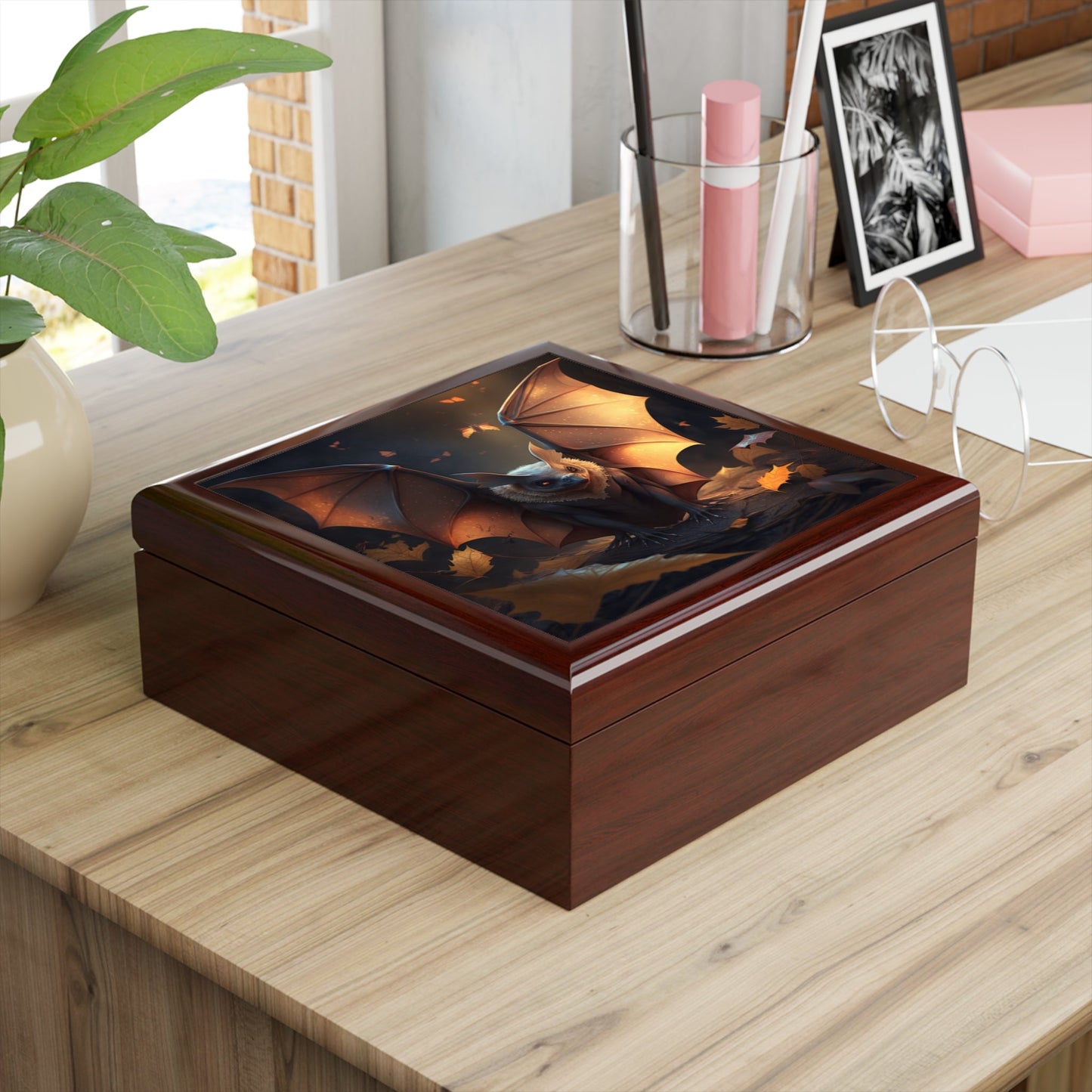 Magical Fairytale Bat Open Wings Jewelry Trinket Treasure Box