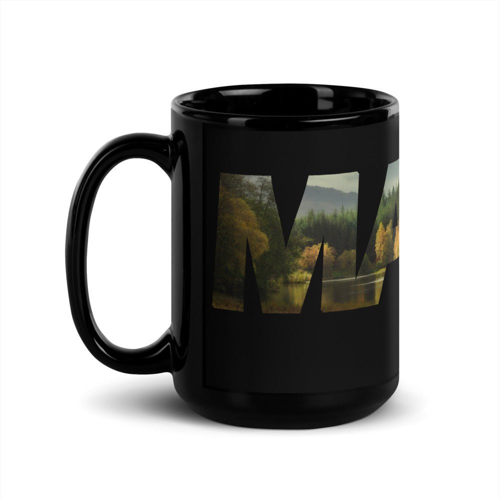MAINE Souvenir Black Glossy Mug