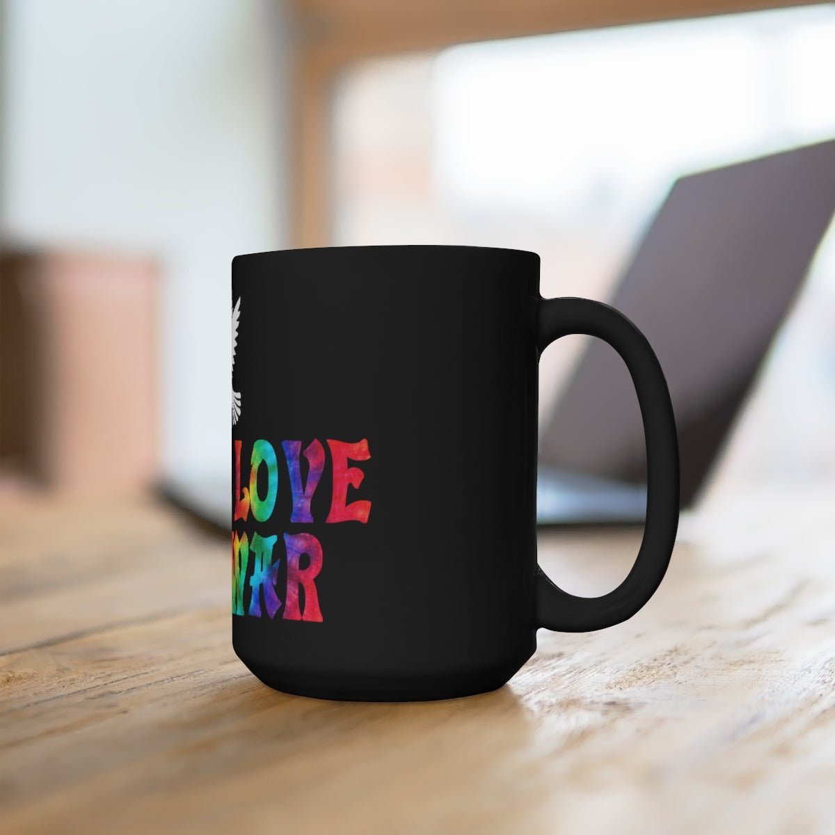 Make Love Not War Black Mug 15oz