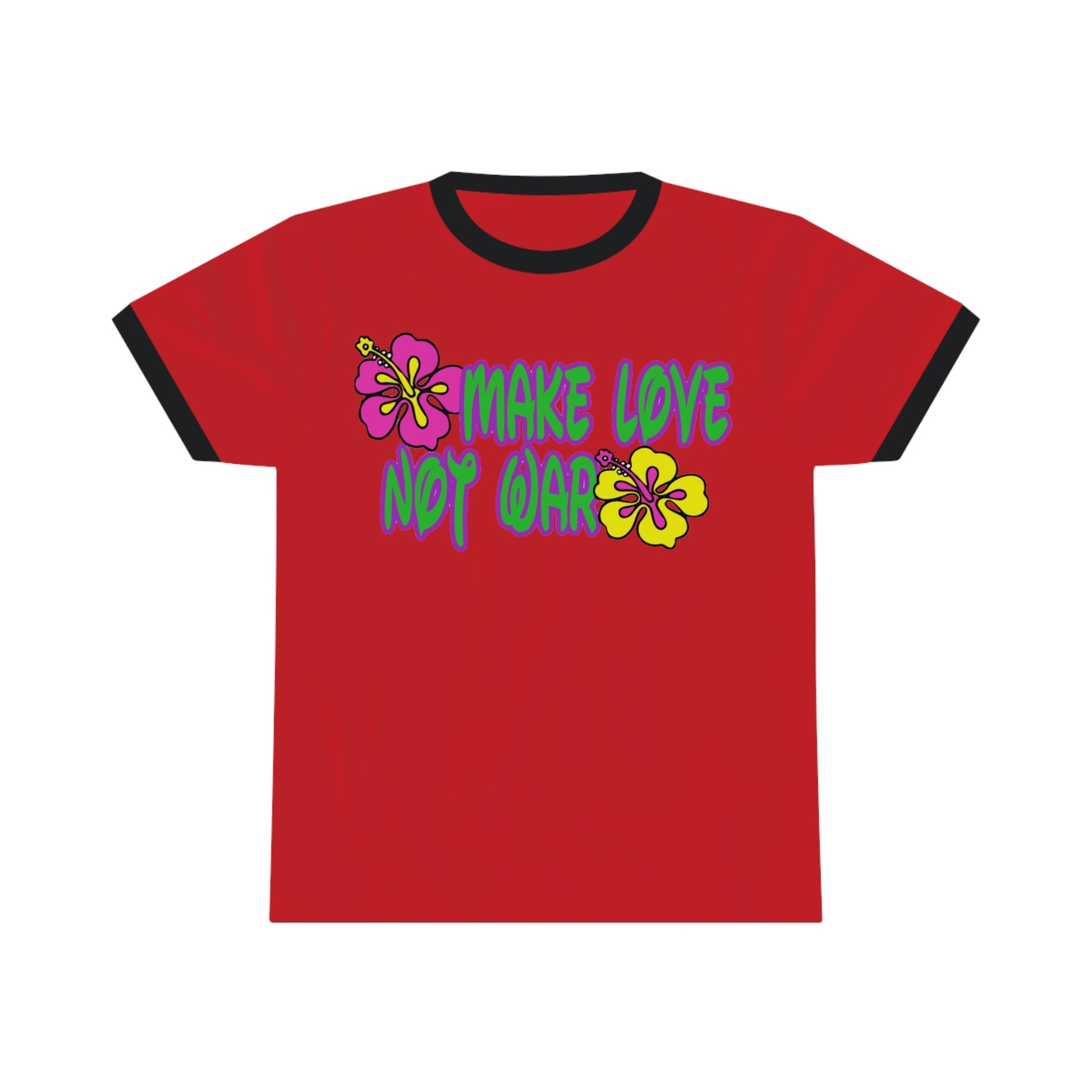 Make Love Not War Flowers Ringer Tee