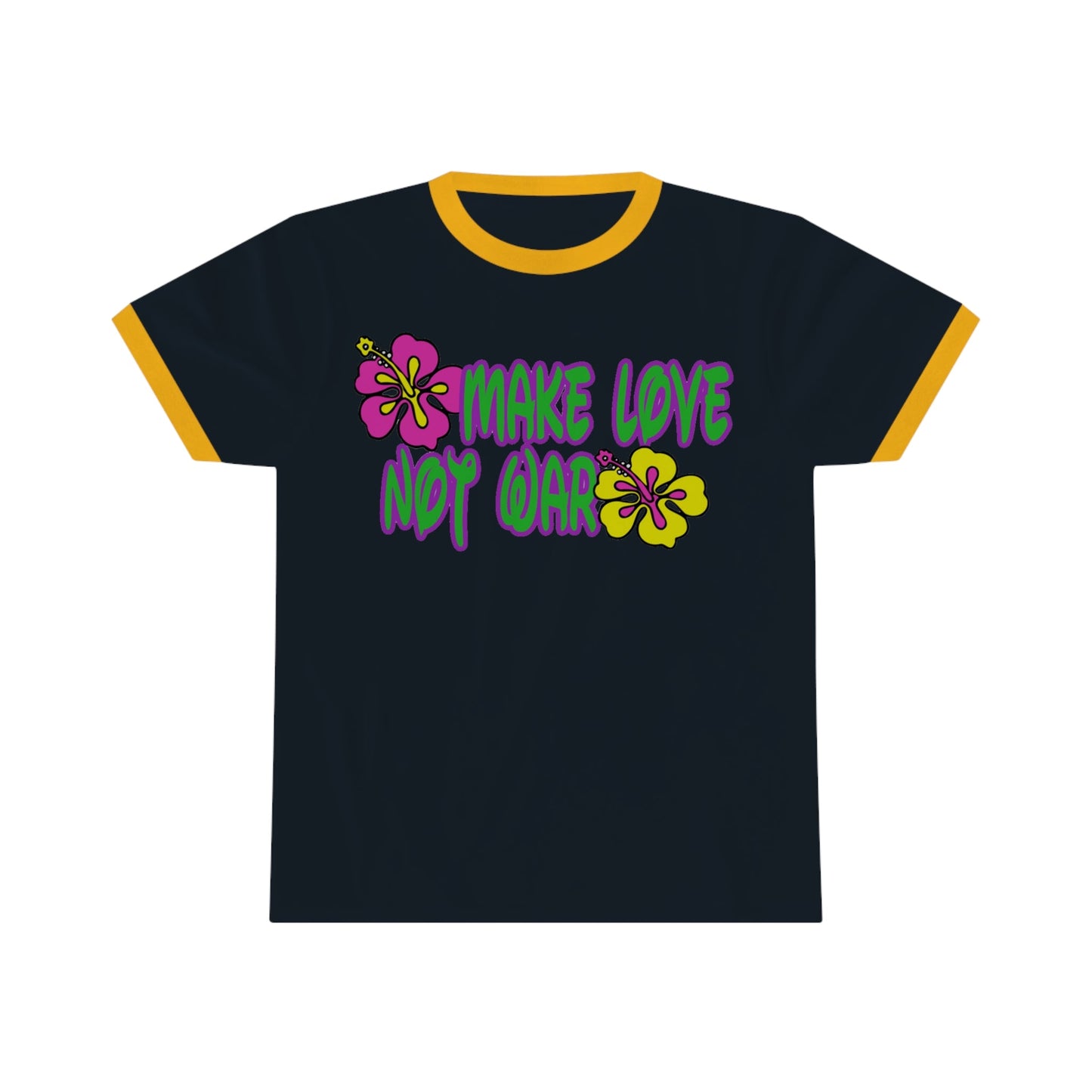 Make Love Not War Flowers Ringer Tee