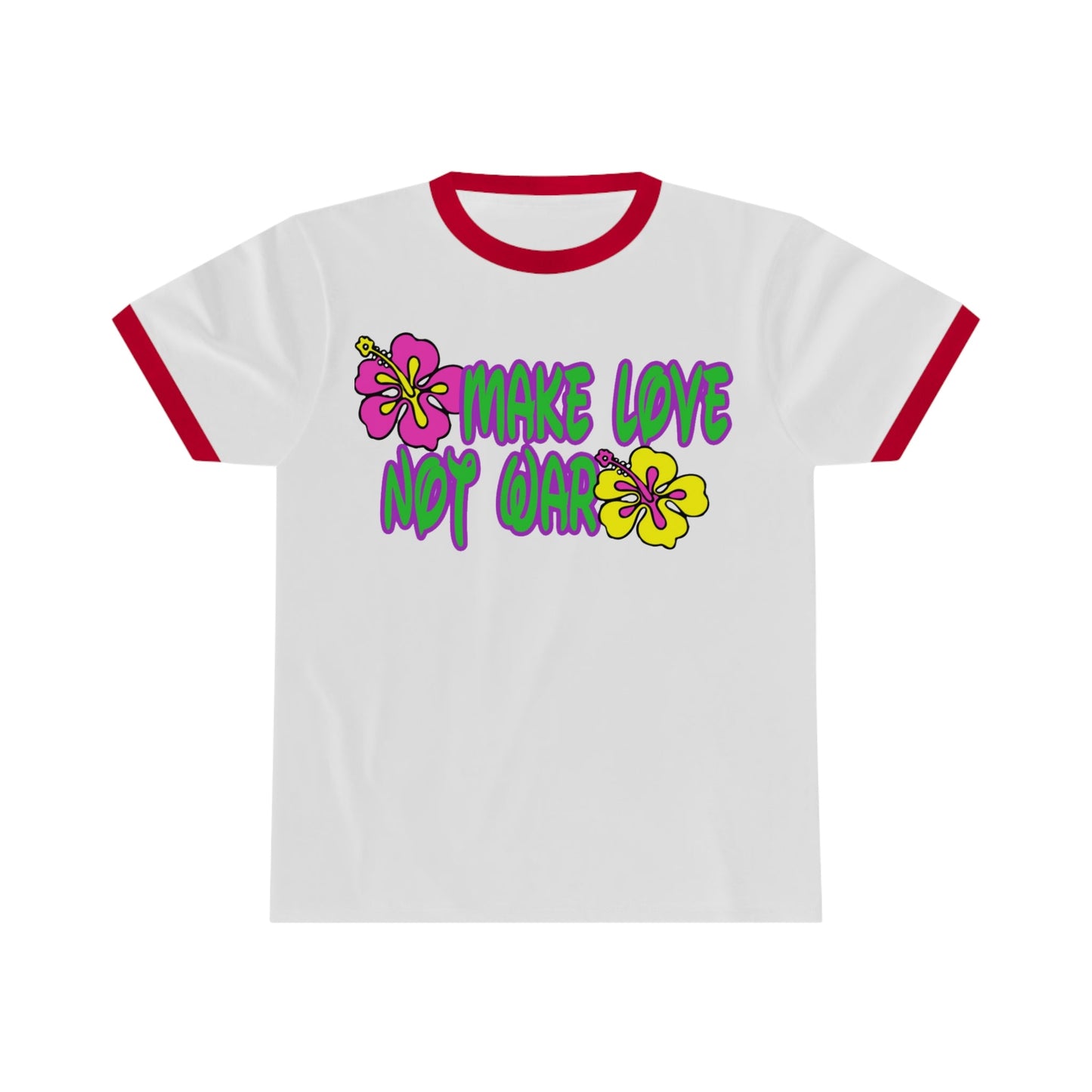 Make Love Not War Flowers Ringer Tee