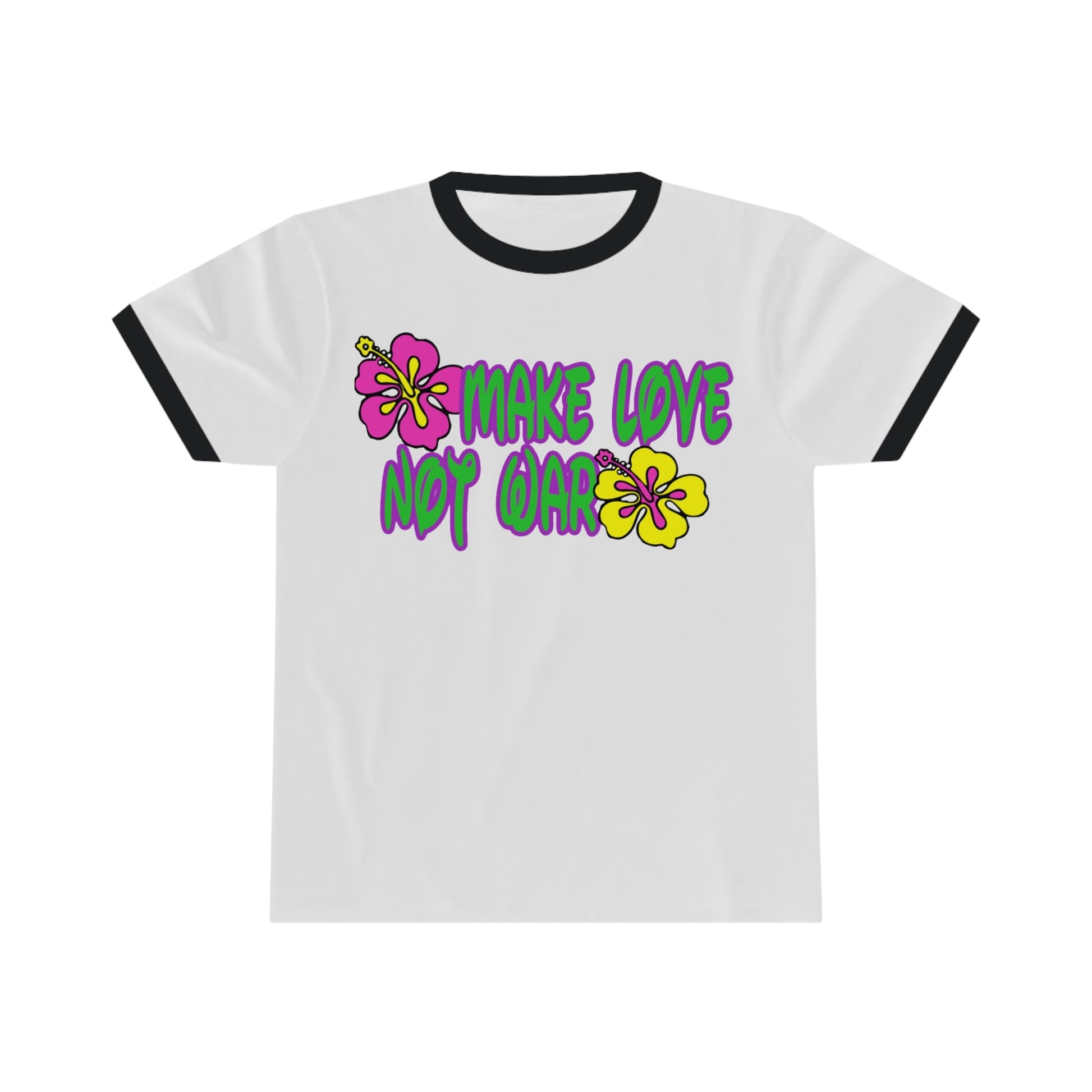 Make Love Not War Flowers Ringer Tee