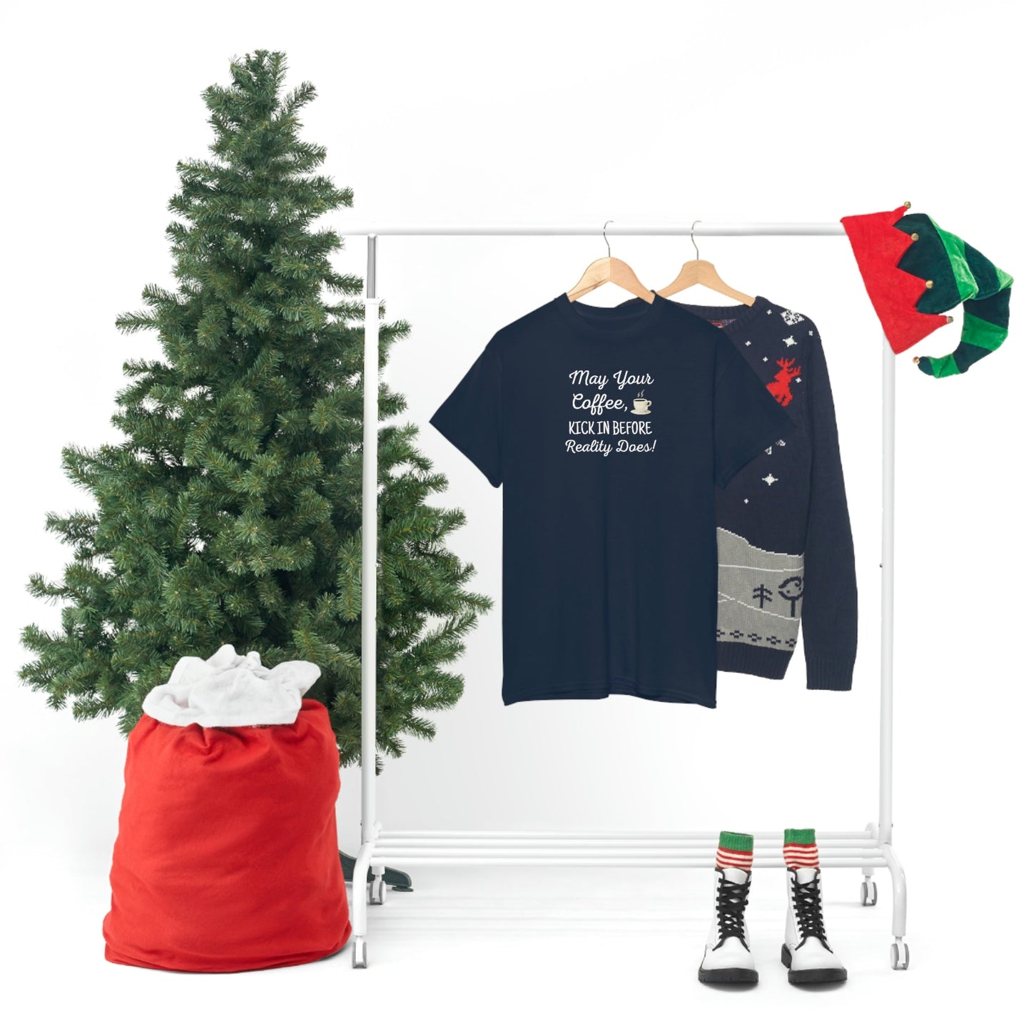 May Your Coffee Kick In Before Reality Does Heavy Cotton Tee
