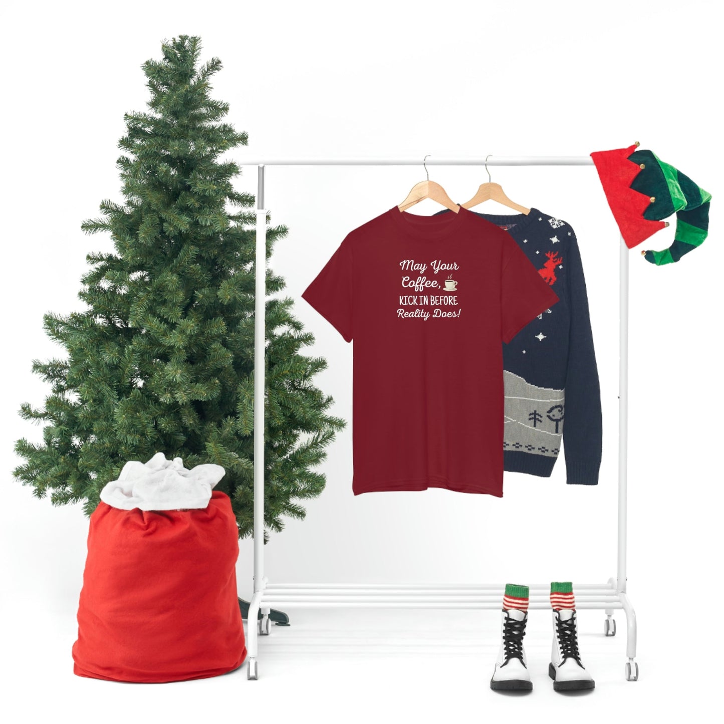 May Your Coffee Kick In Before Reality Does Heavy Cotton Tee