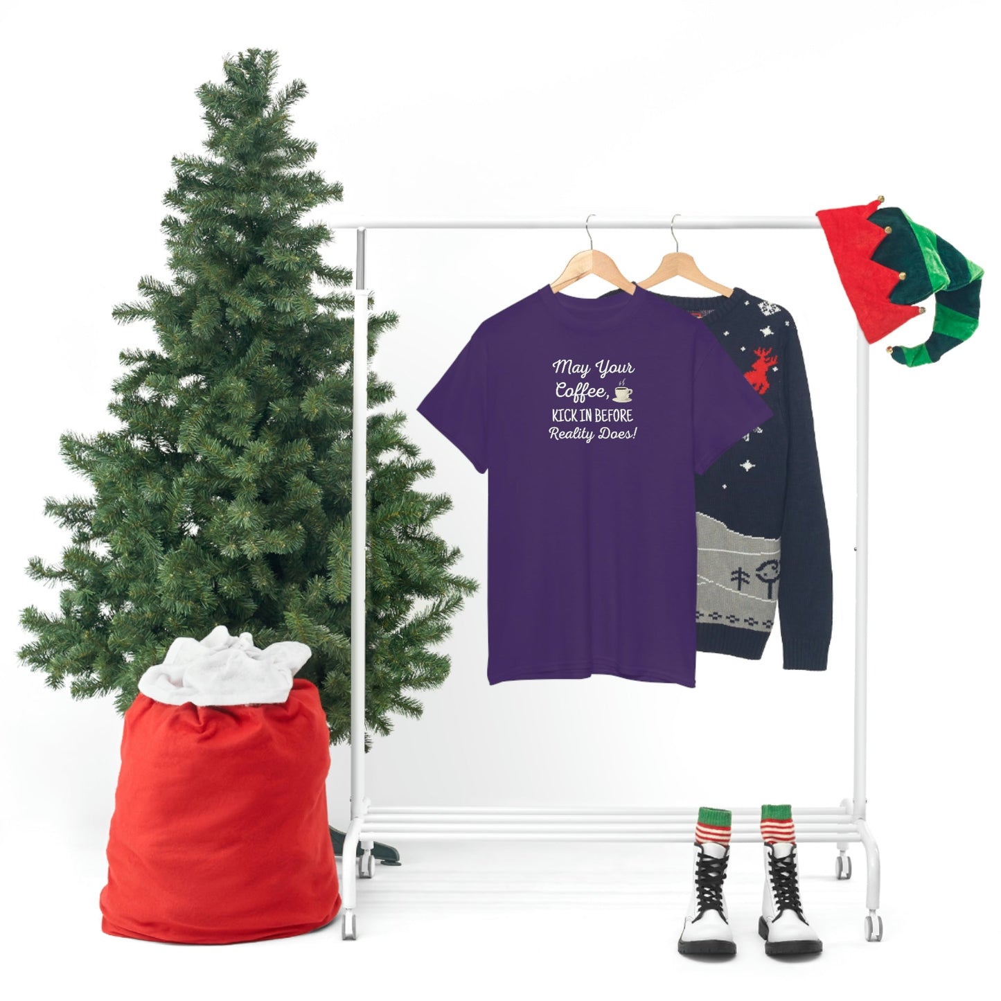 May Your Coffee Kick In Before Reality Does Heavy Cotton Tee