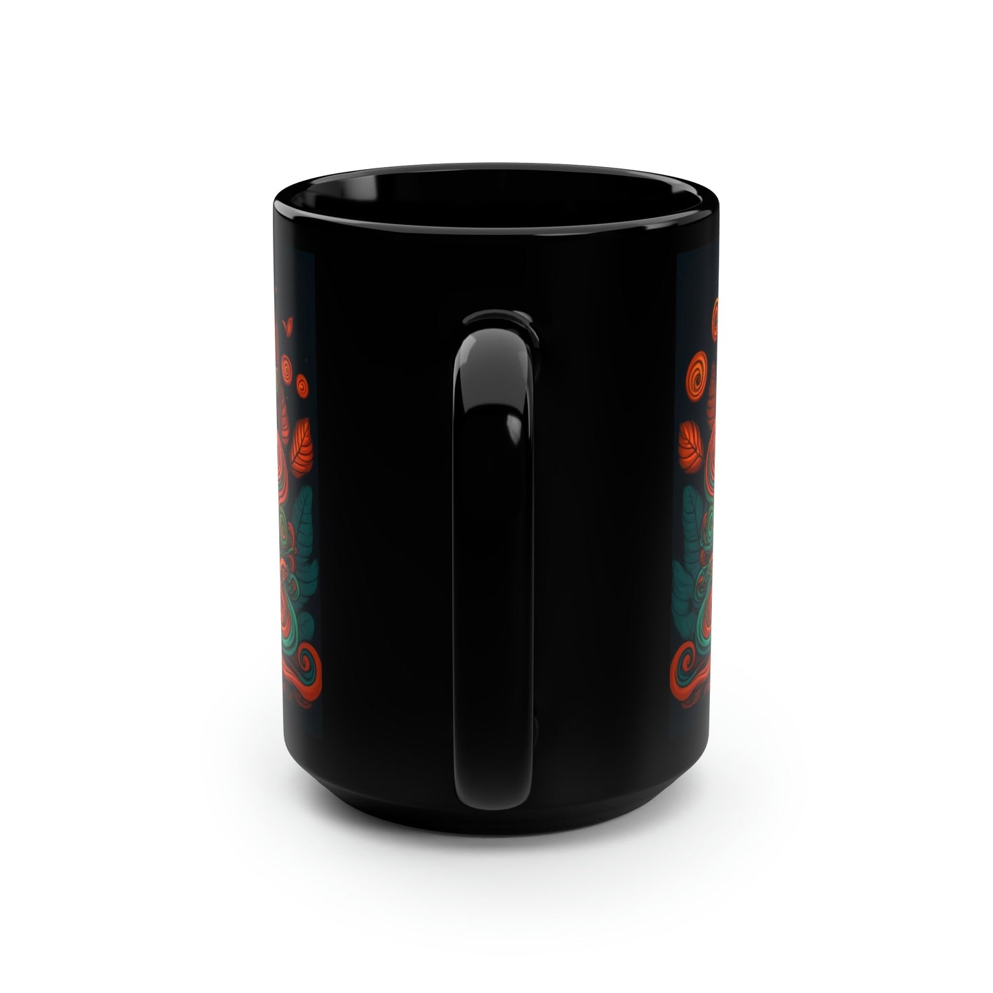 Mesoamerican Magic Mushroom Skulls 15 oz Coffee Mug perfect for the mushrooming fan or as a birthday gift for nature lovers