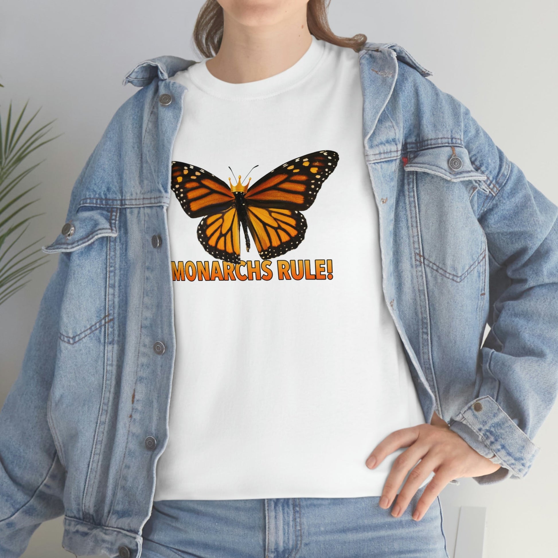 Monarchs Rule Unisex Heavy Cotton Tee butterfly Butterflies Insect Royalty Royals