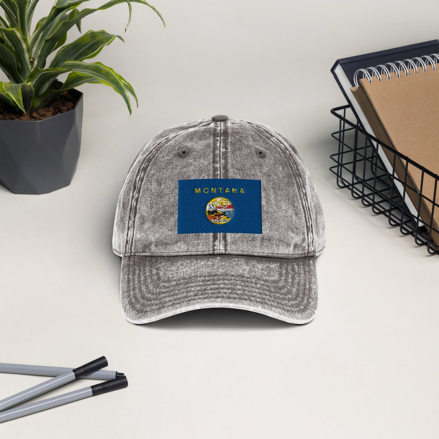 Montana Flag Vintage Cotton Twill Cap