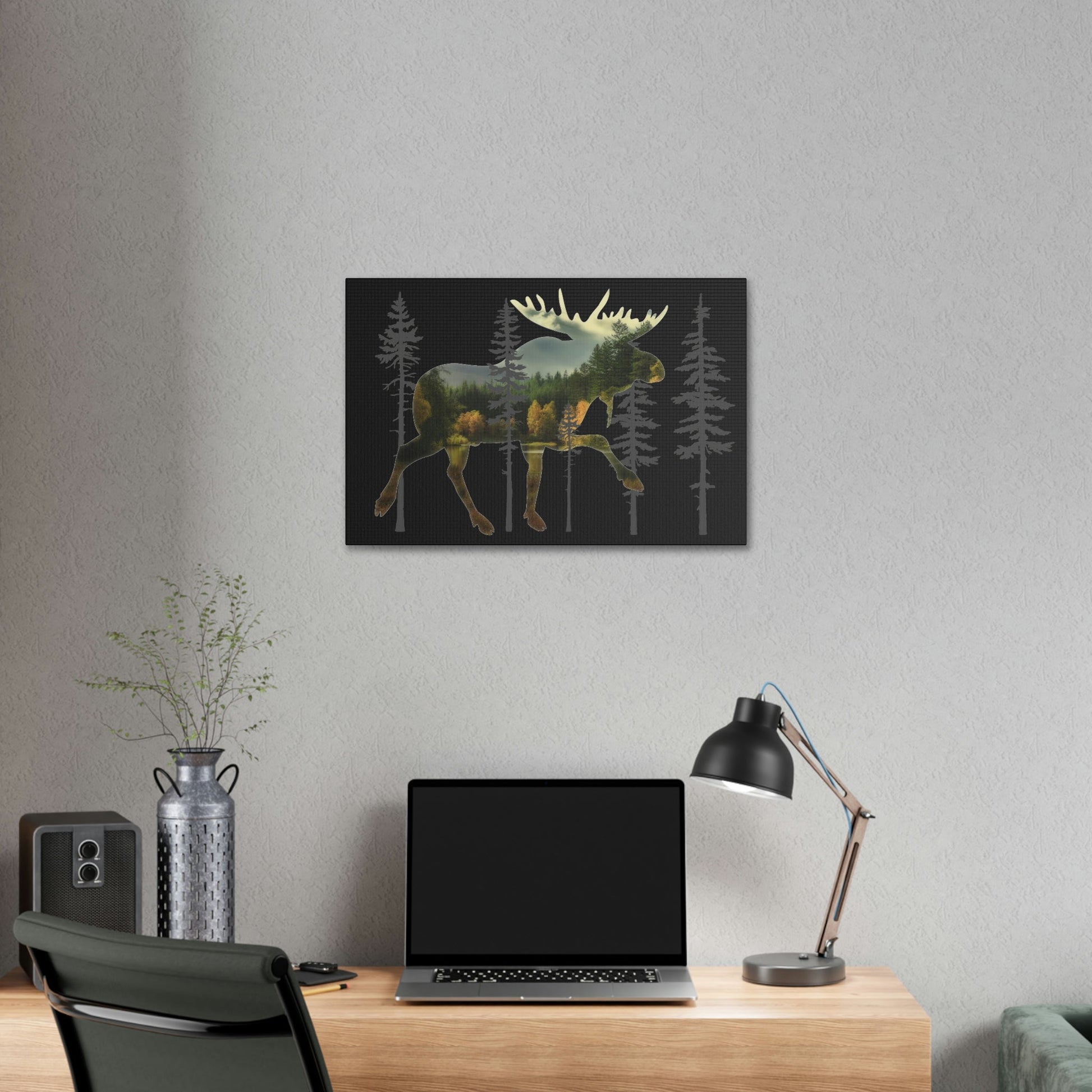 Moose in the Woods Canvas