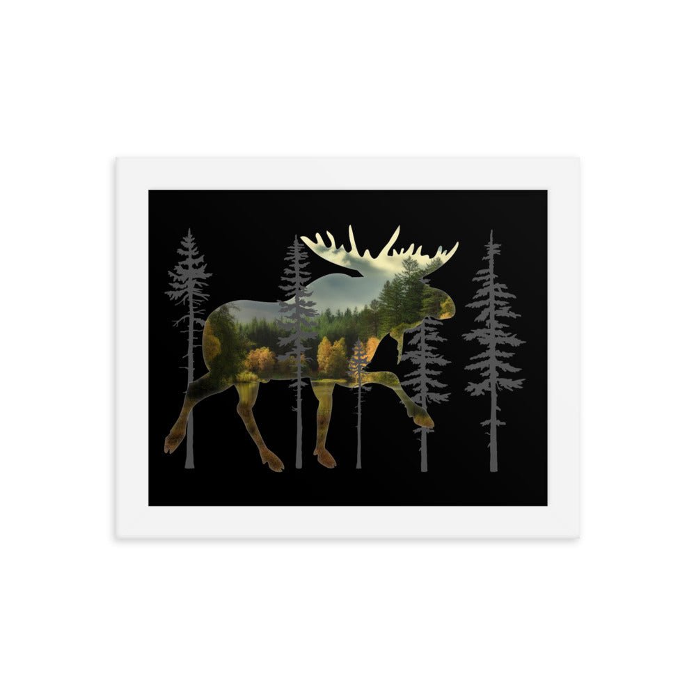 Moose in the Woods Framed Print