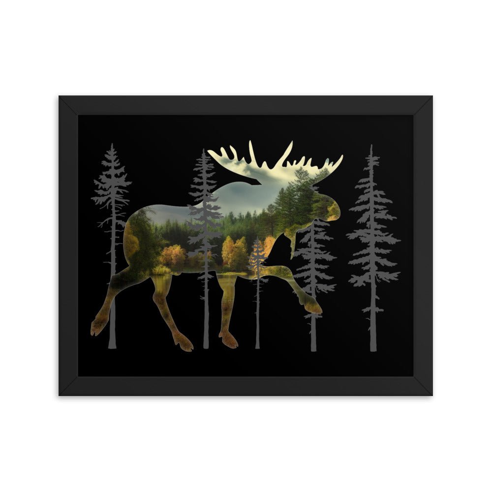 Moose in the Woods Framed Print