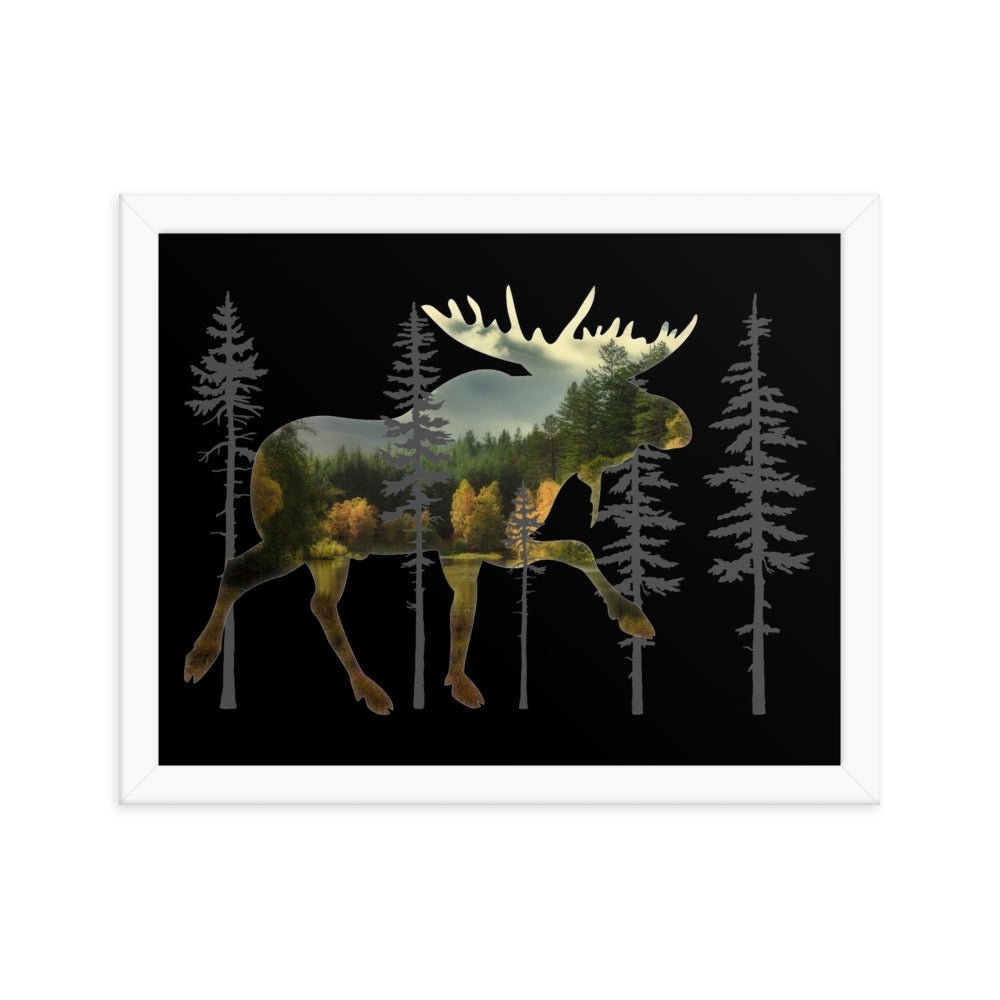 Moose in the Woods Framed Print