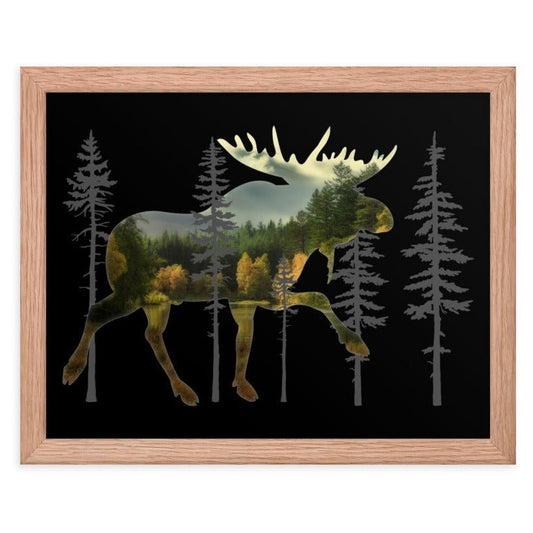 Moose in the Woods Framed Print