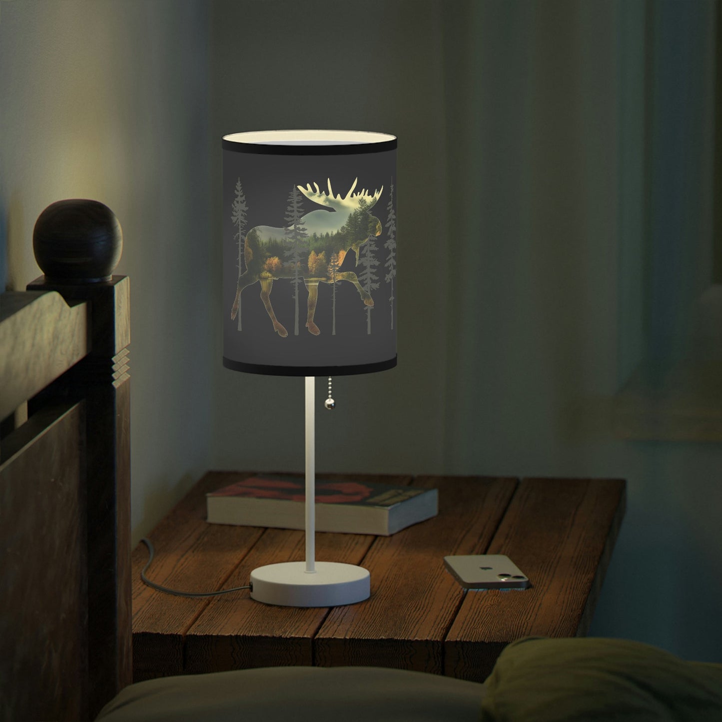 Moose in the Woods Lamp on a Stand, US|CA plug