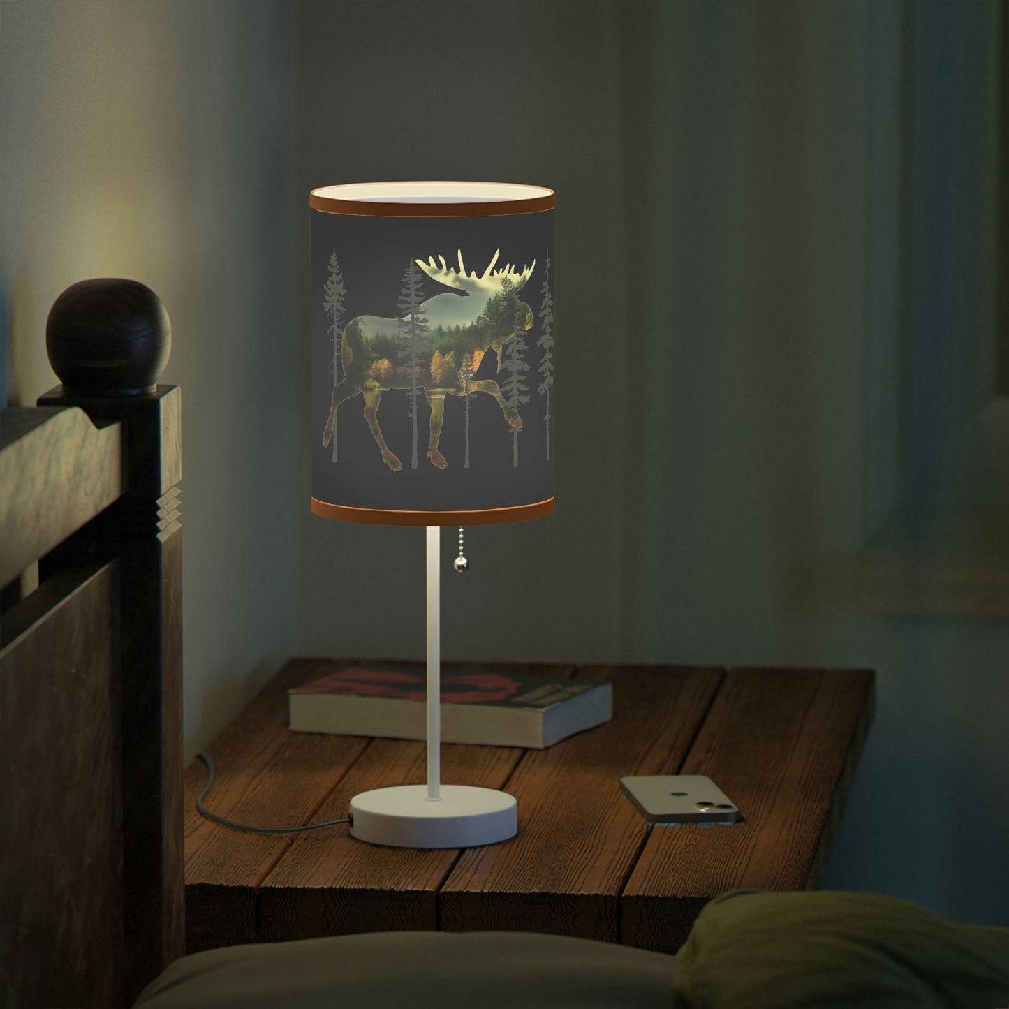 Moose in the Woods Lamp on a Stand, US|CA plug
