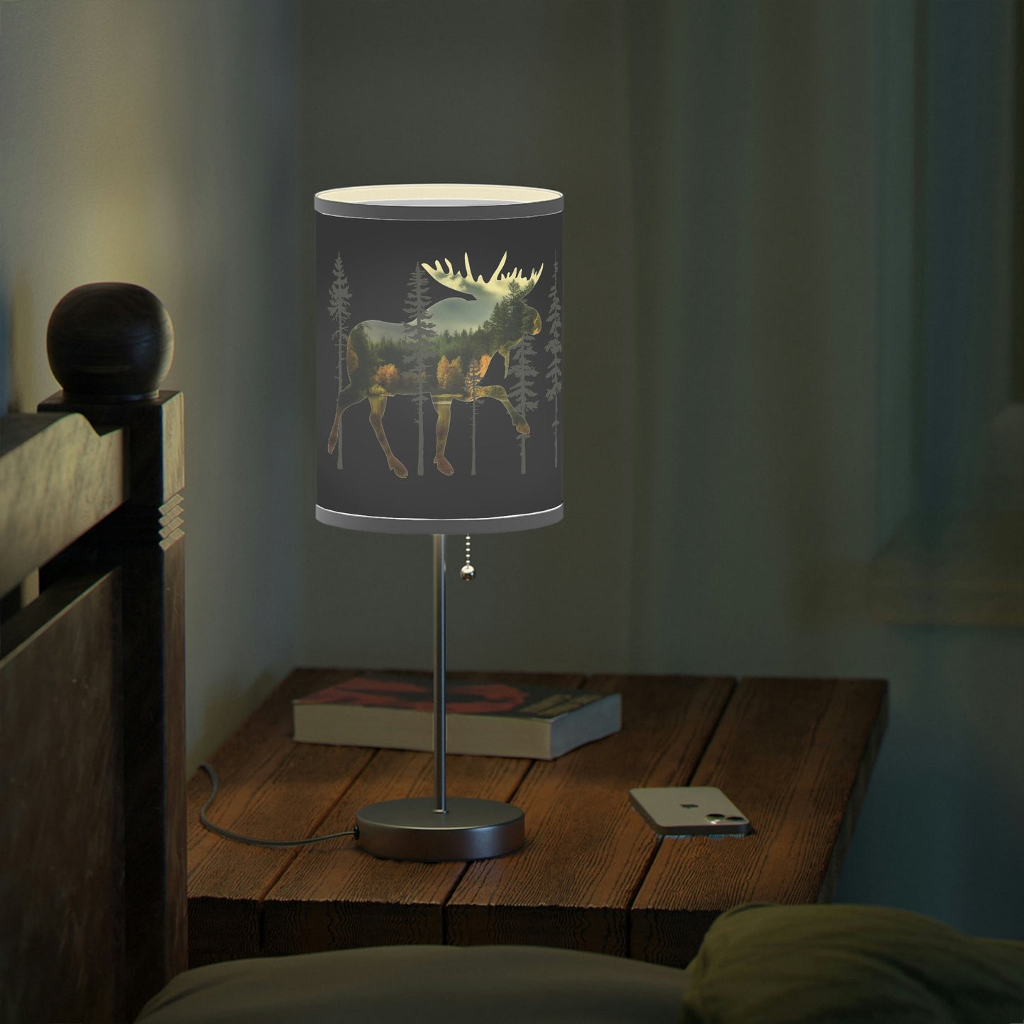Moose in the Woods Lamp on a Stand, US|CA plug