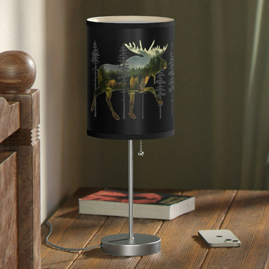Moose in the Woods Lamp on a Stand, US|CA plug