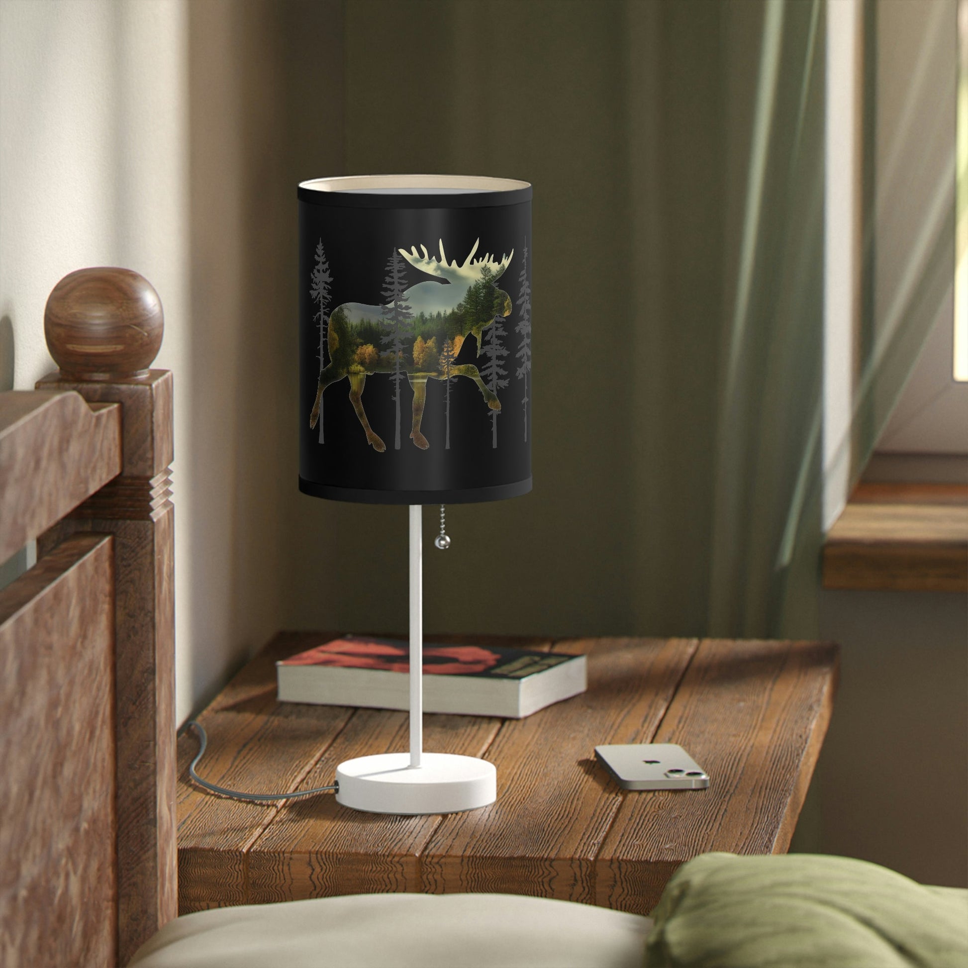 Moose in the Woods Lamp on a Stand, US|CA plug
