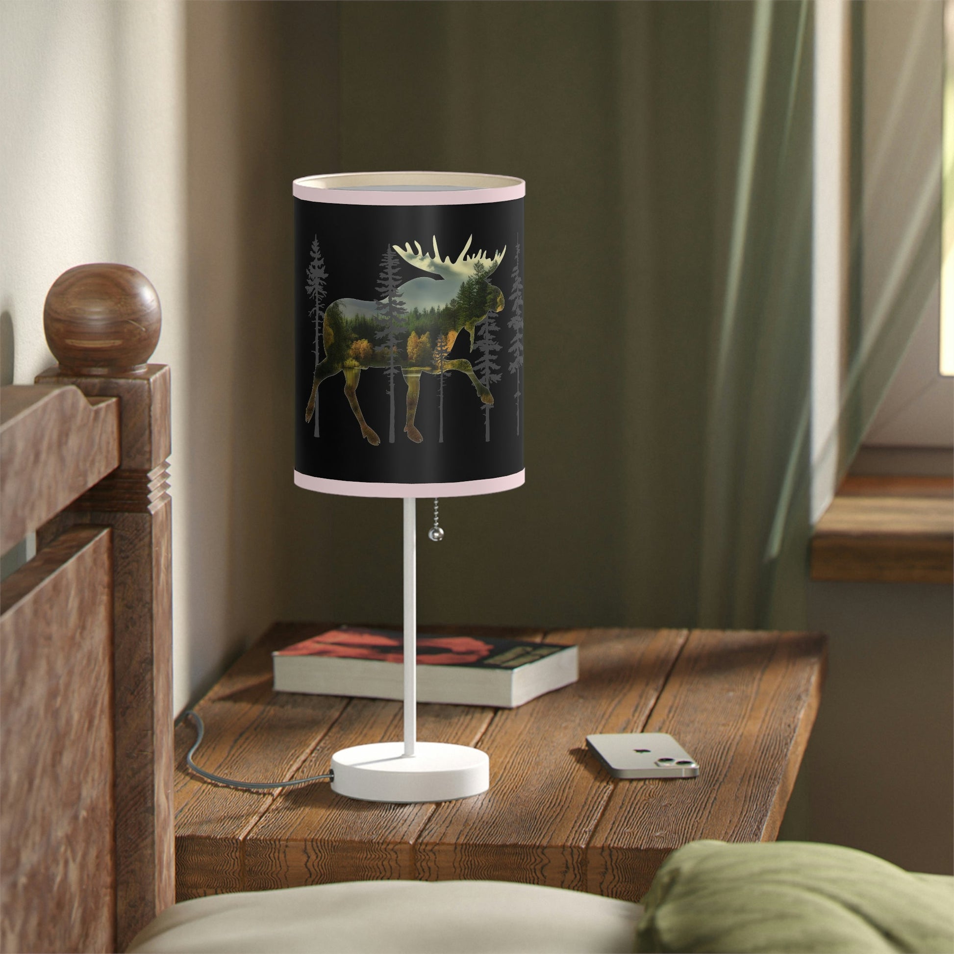 Moose in the Woods Lamp on a Stand, US|CA plug