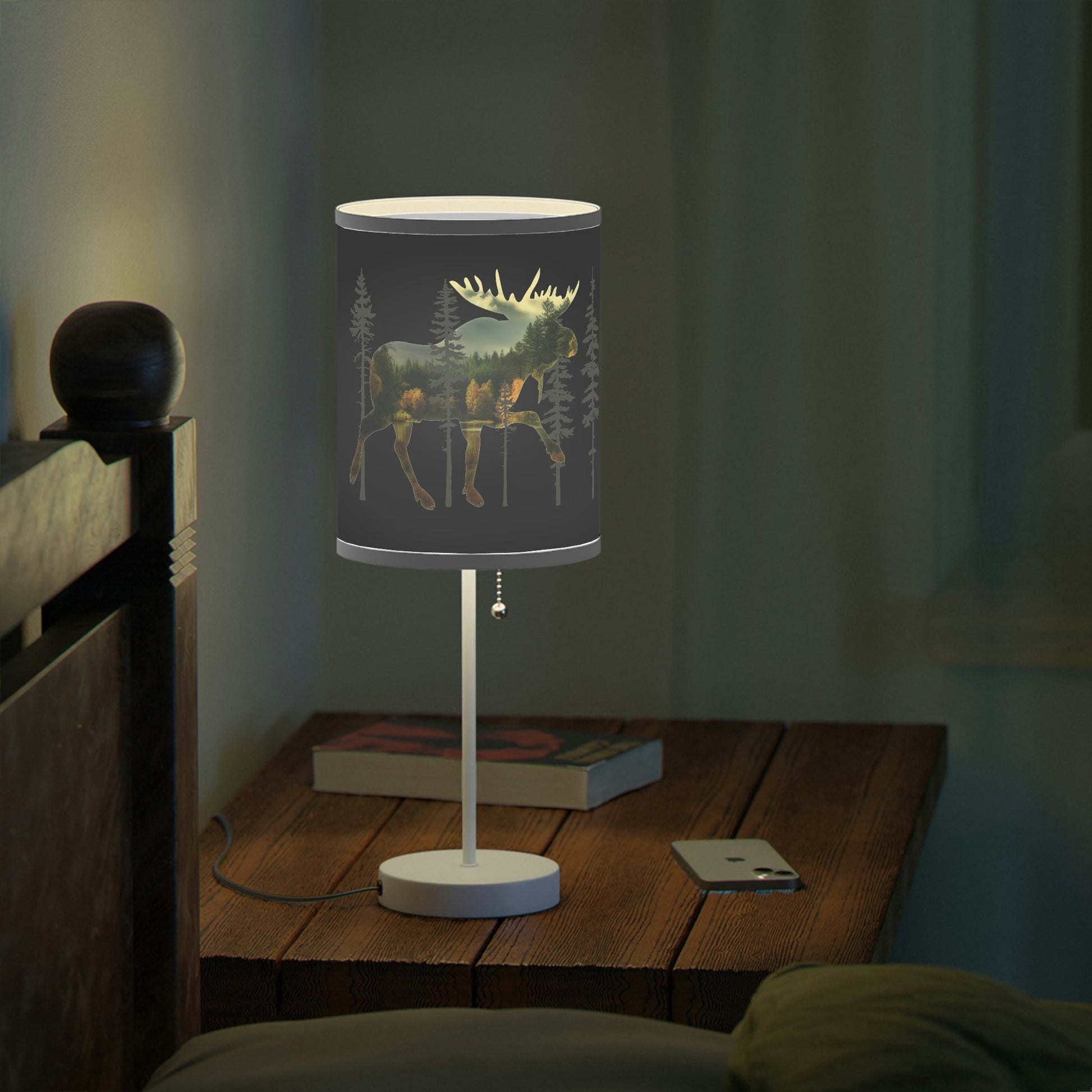 Moose in the Woods Lamp on a Stand, US|CA plug