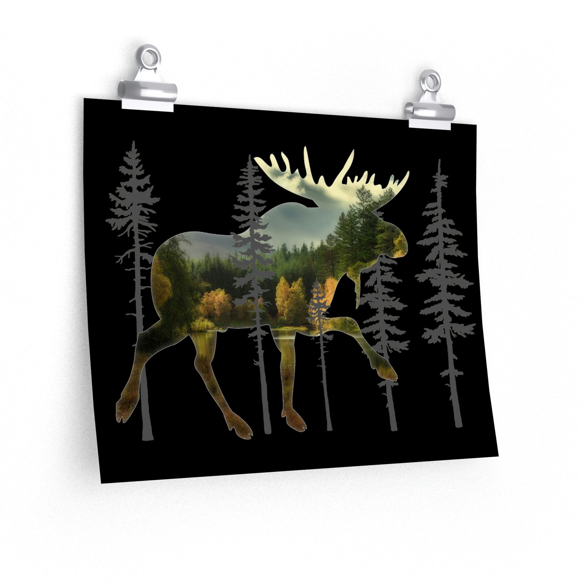 Moose in the Woods Premium Matte Poster