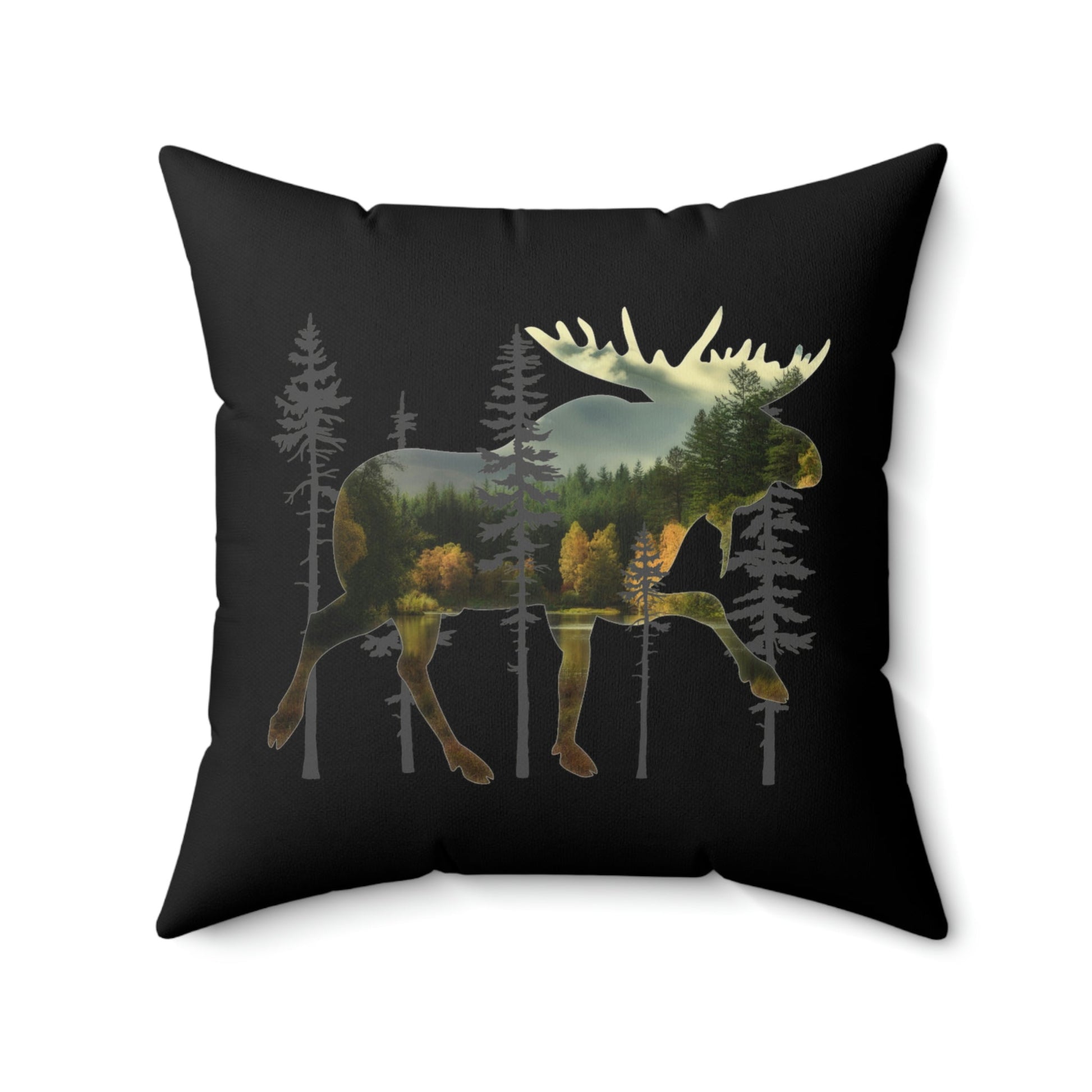 Moose in the Woods Square Pillow
