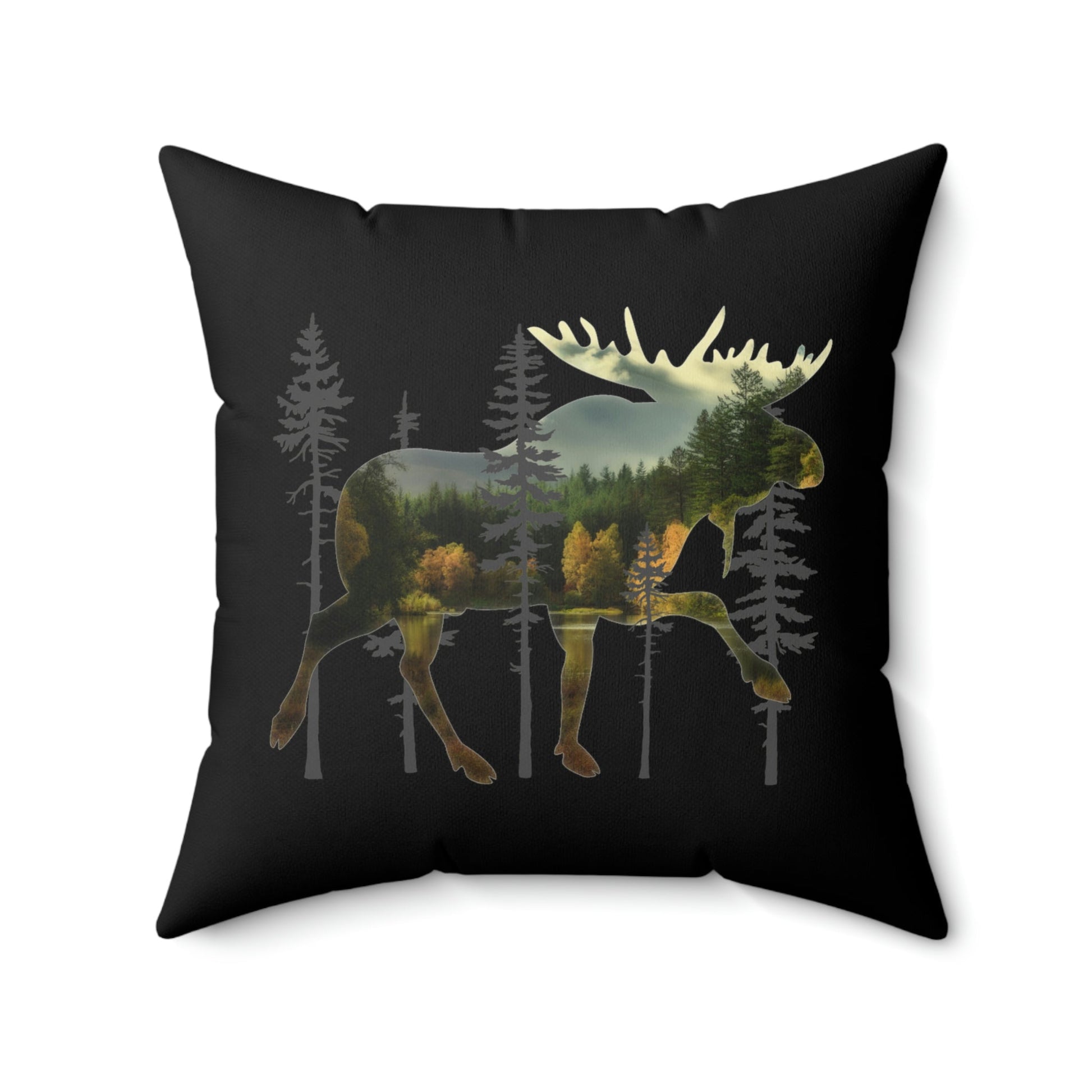 Moose in the Woods Square Pillow