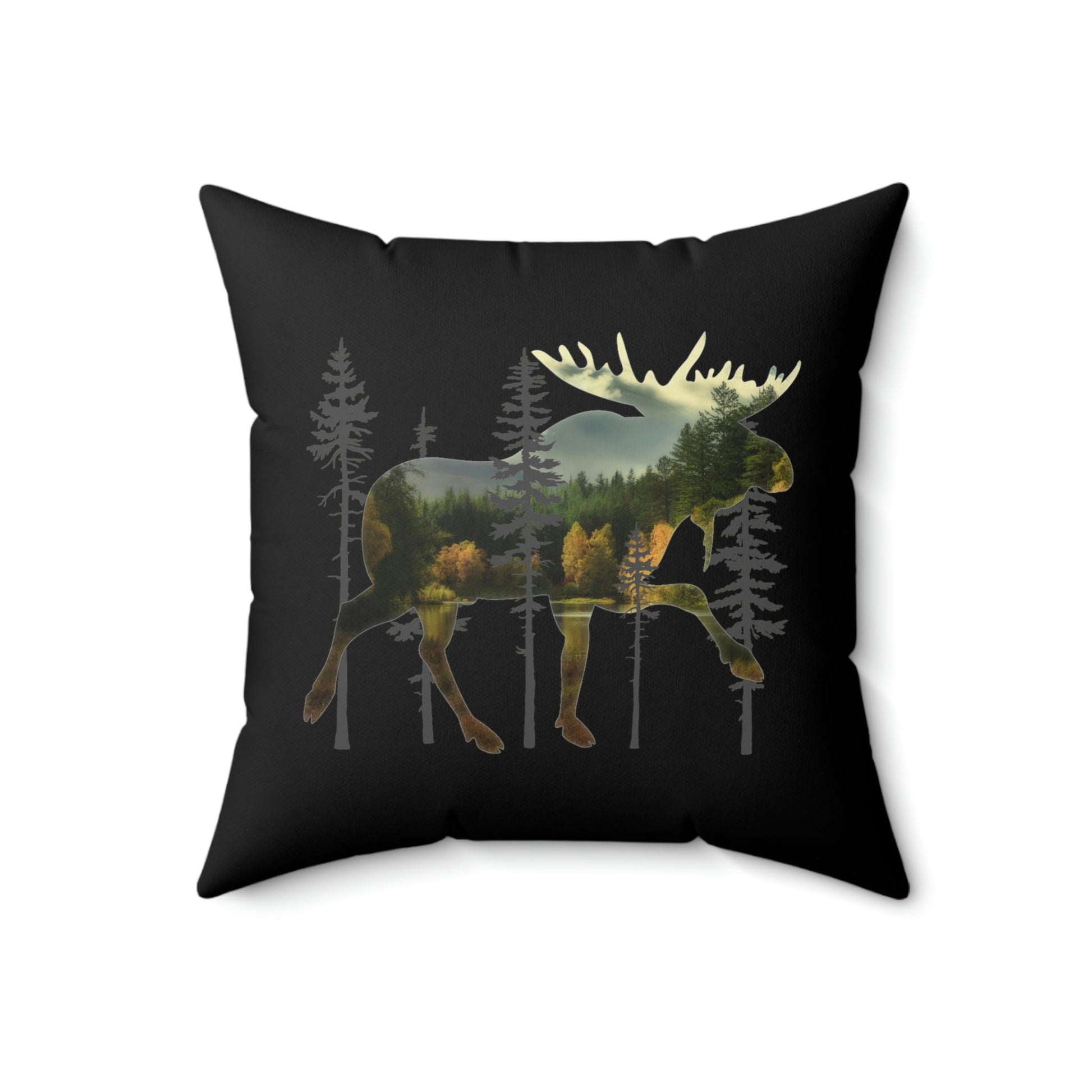 Moose in the Woods Square Pillow