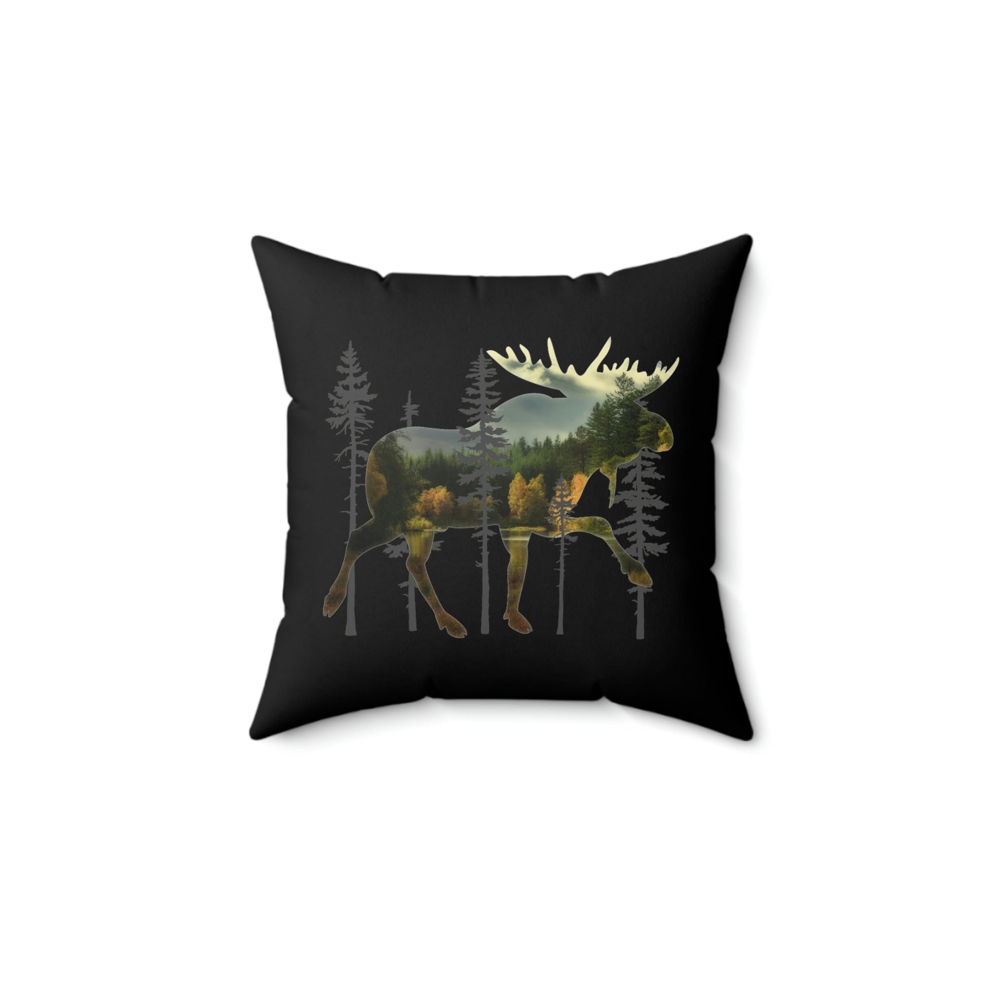 Moose in the Woods Square Pillow
