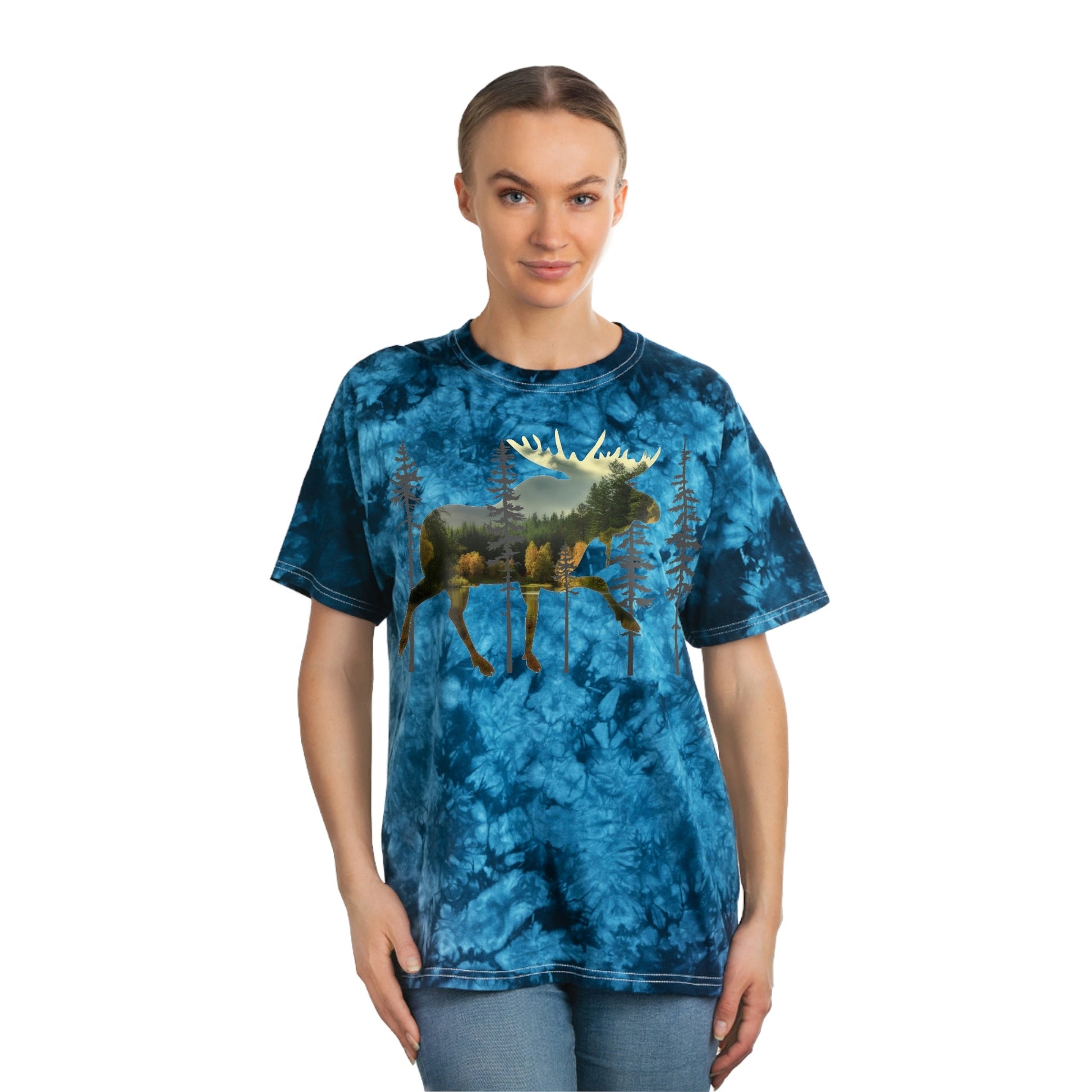 Moose in the Woods Tie-Dye Tee, Crystal