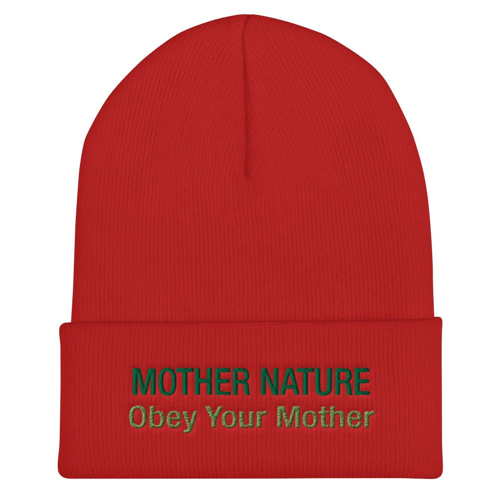 Mother Nature Cuffed Beanie - Obey Your Mother | You know a climate activist that will love this nature hat