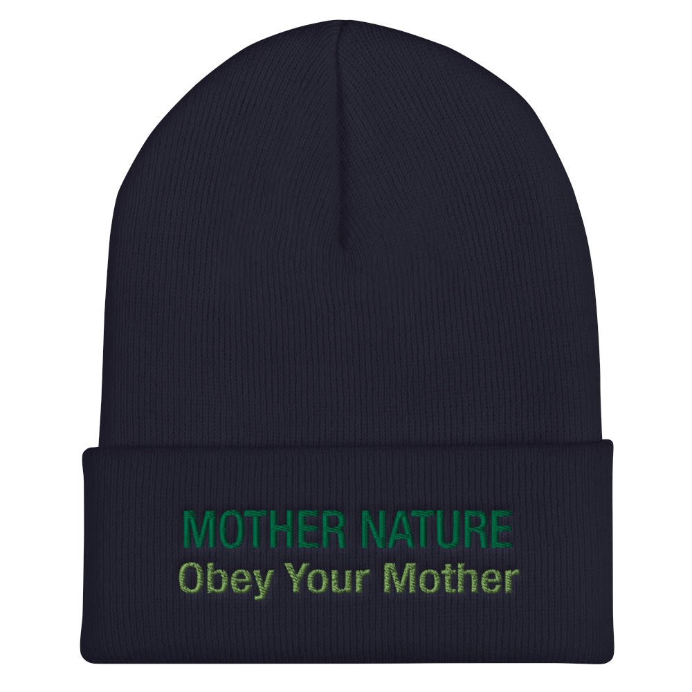 Mother Nature Cuffed Beanie - Obey Your Mother | You know a climate activist that will love this nature hat