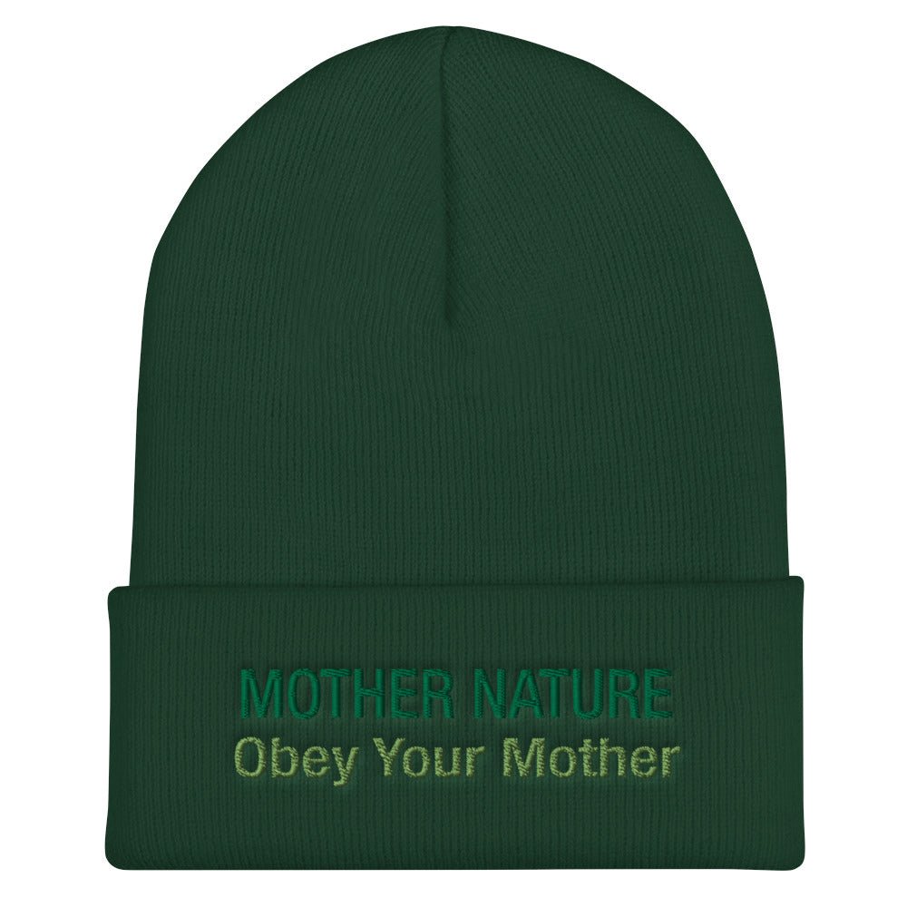 Mother Nature Cuffed Beanie - Obey Your Mother | You know a climate activist that will love this nature hat