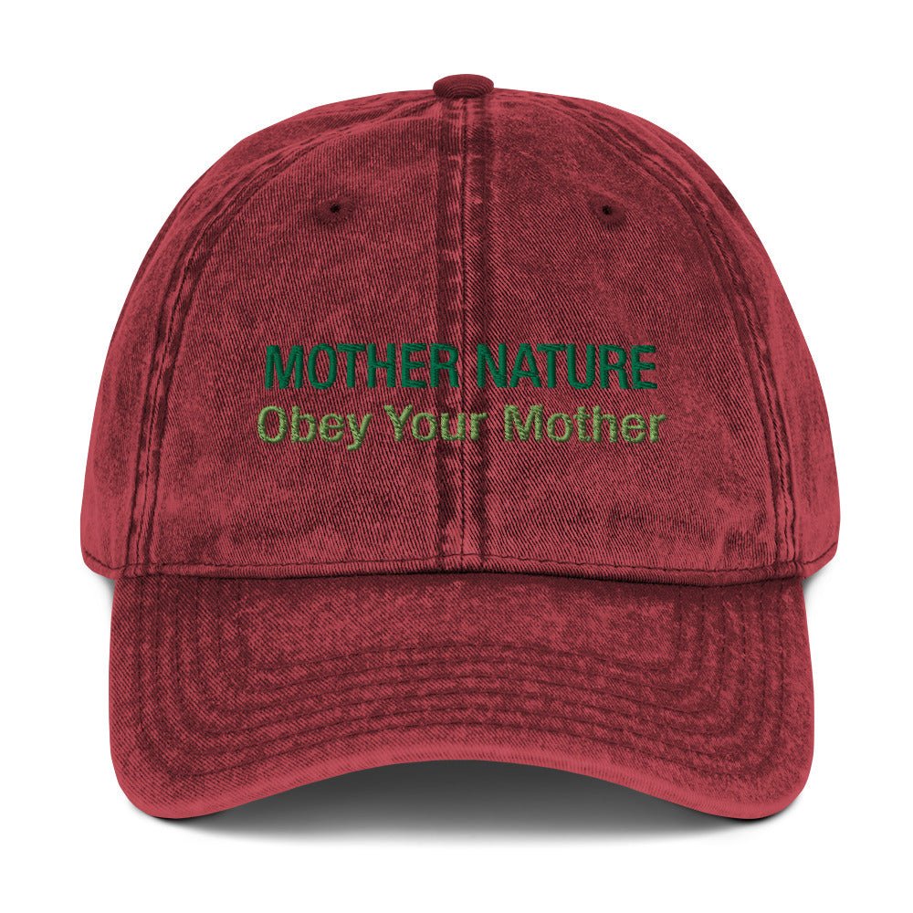 Mother Nature Vintage Cotton Twill Cap - Obey Your Mother | You know a climate activist that will love this nature hat