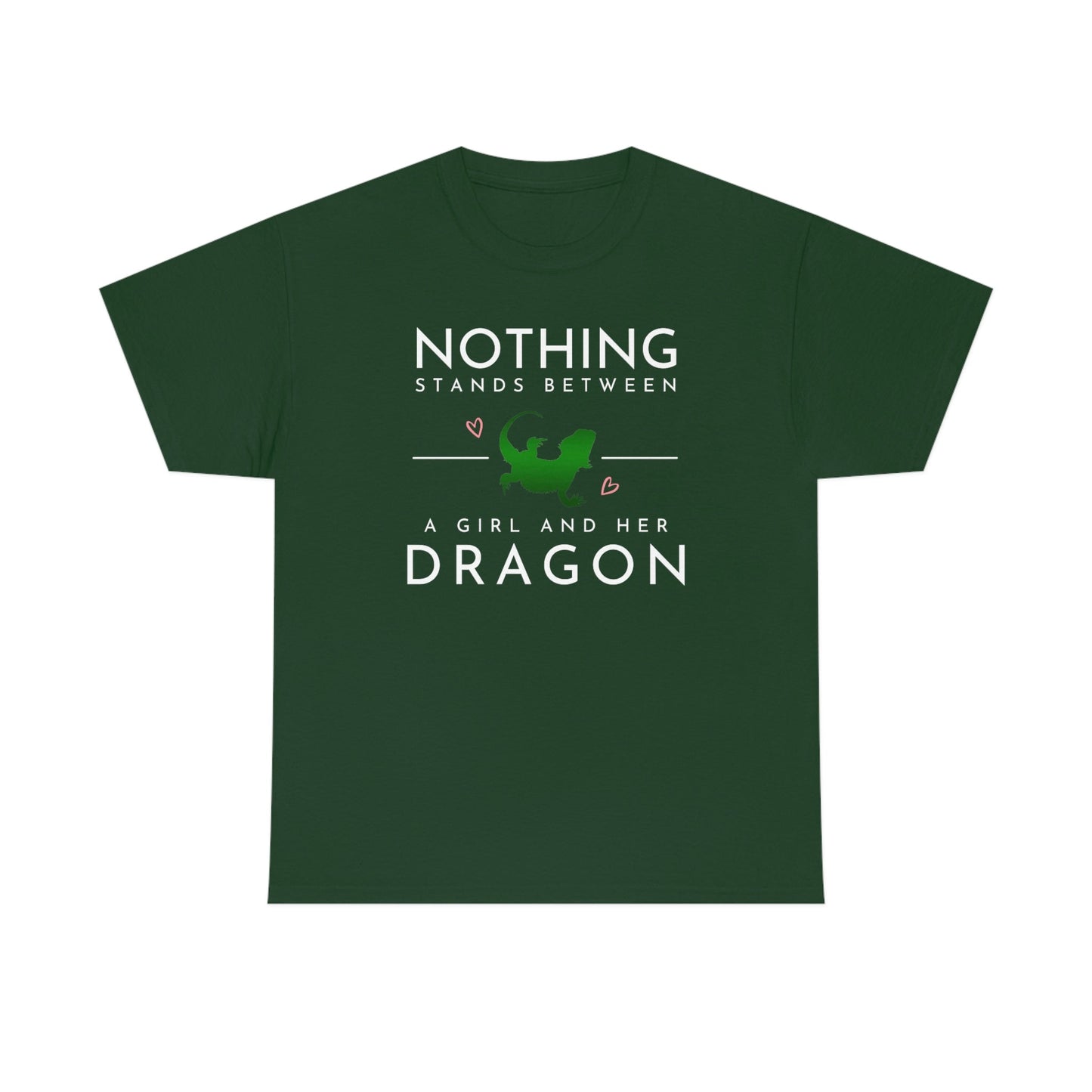 Nothing Stand Between a Girl and Her Dragon Heavy Cotton T-Shirt