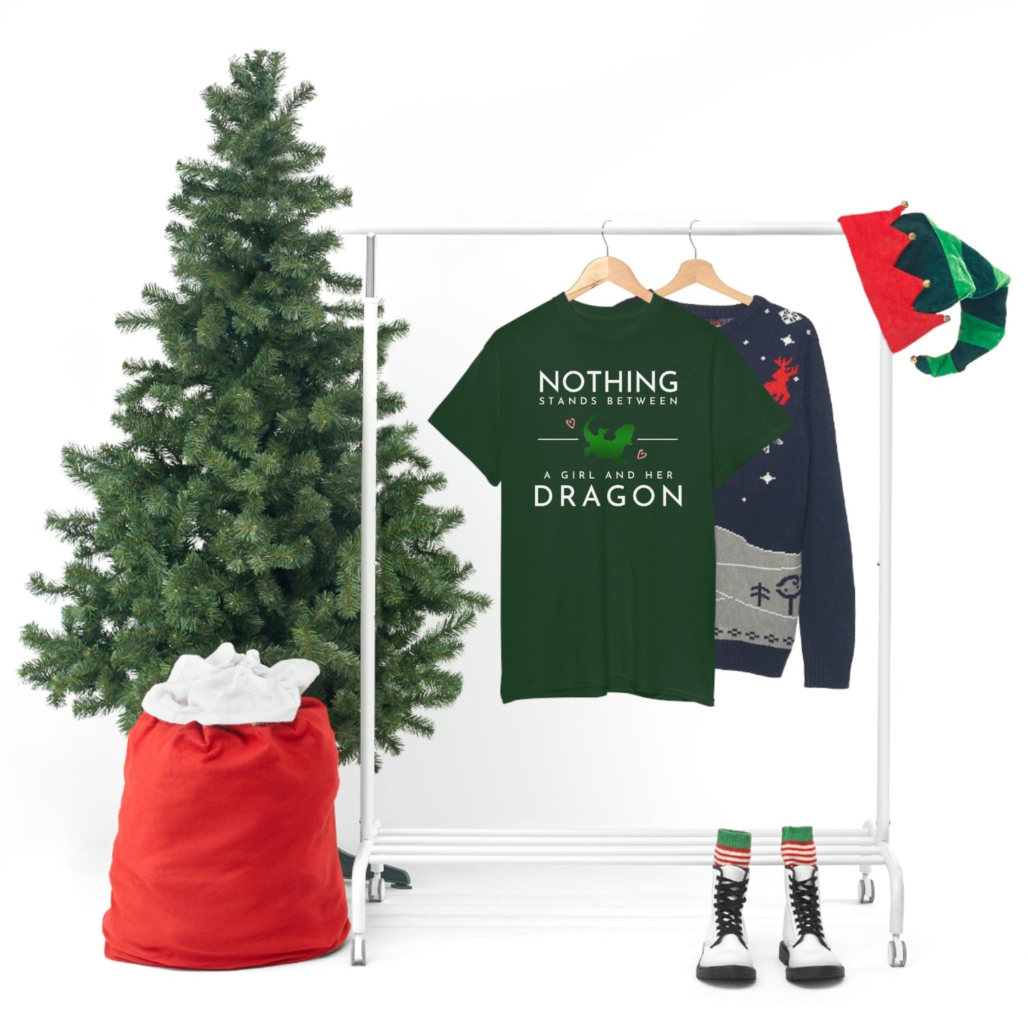 Nothing Stand Between a Girl and Her Dragon Heavy Cotton T-Shirt