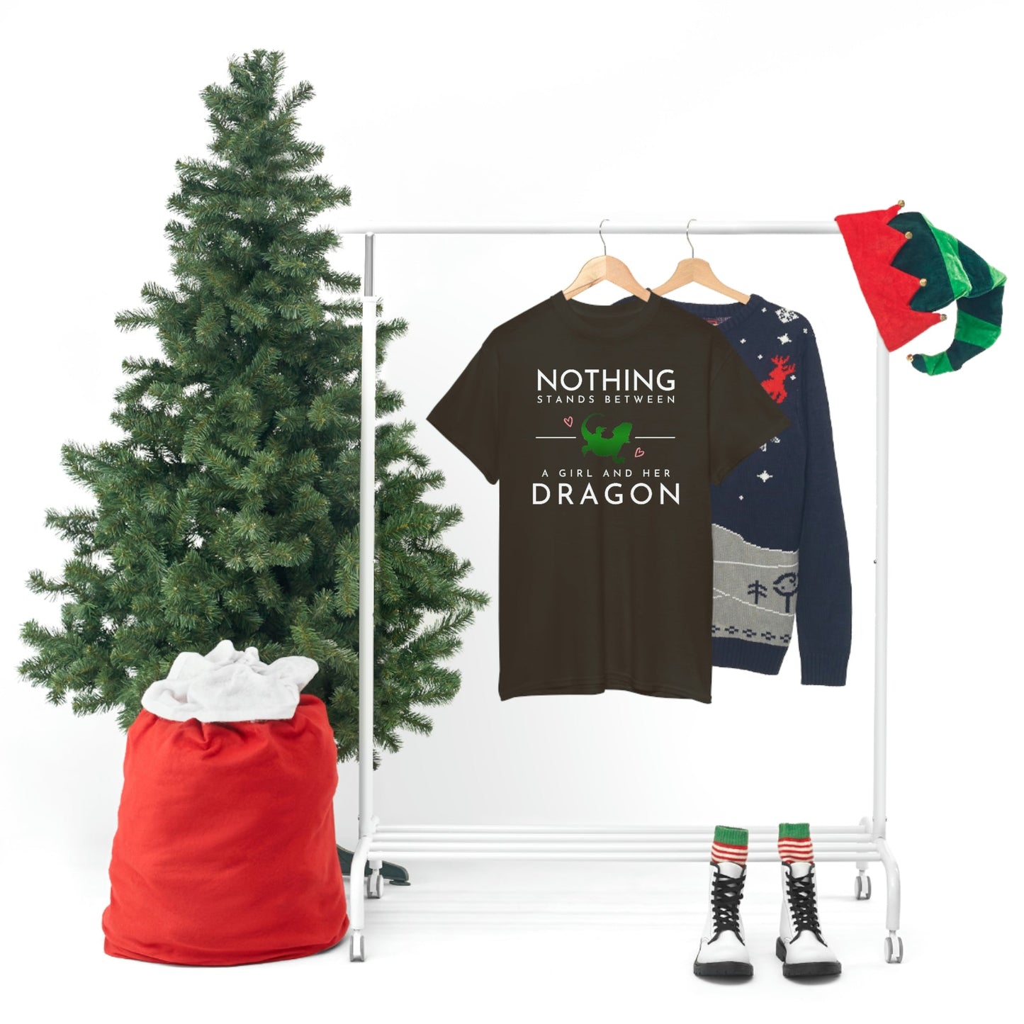 Nothing Stand Between a Girl and Her Dragon Heavy Cotton T-Shirt