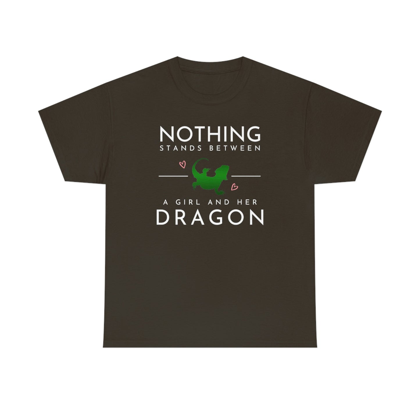 Nothing Stand Between a Girl and Her Dragon Heavy Cotton T-Shirt