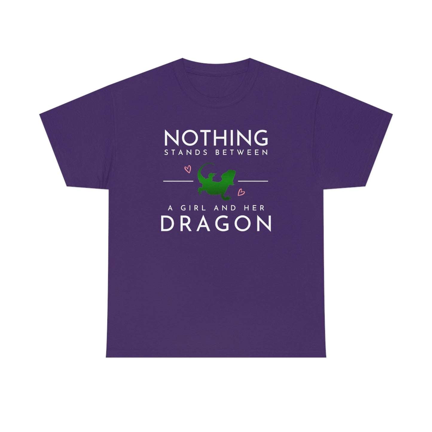 Nothing Stand Between a Girl and Her Dragon Heavy Cotton T-Shirt