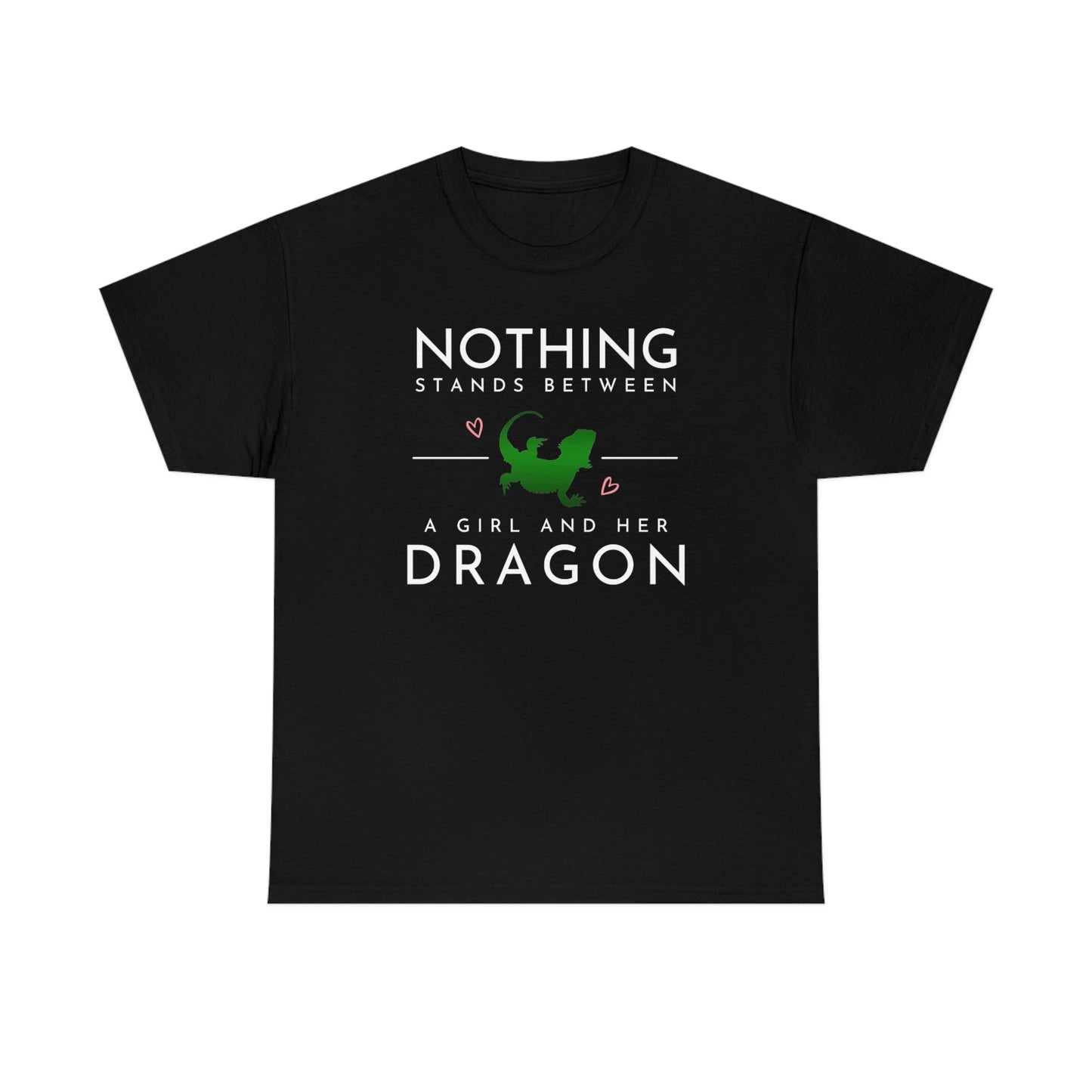 Nothing Stand Between a Girl and Her Dragon Heavy Cotton T-Shirt