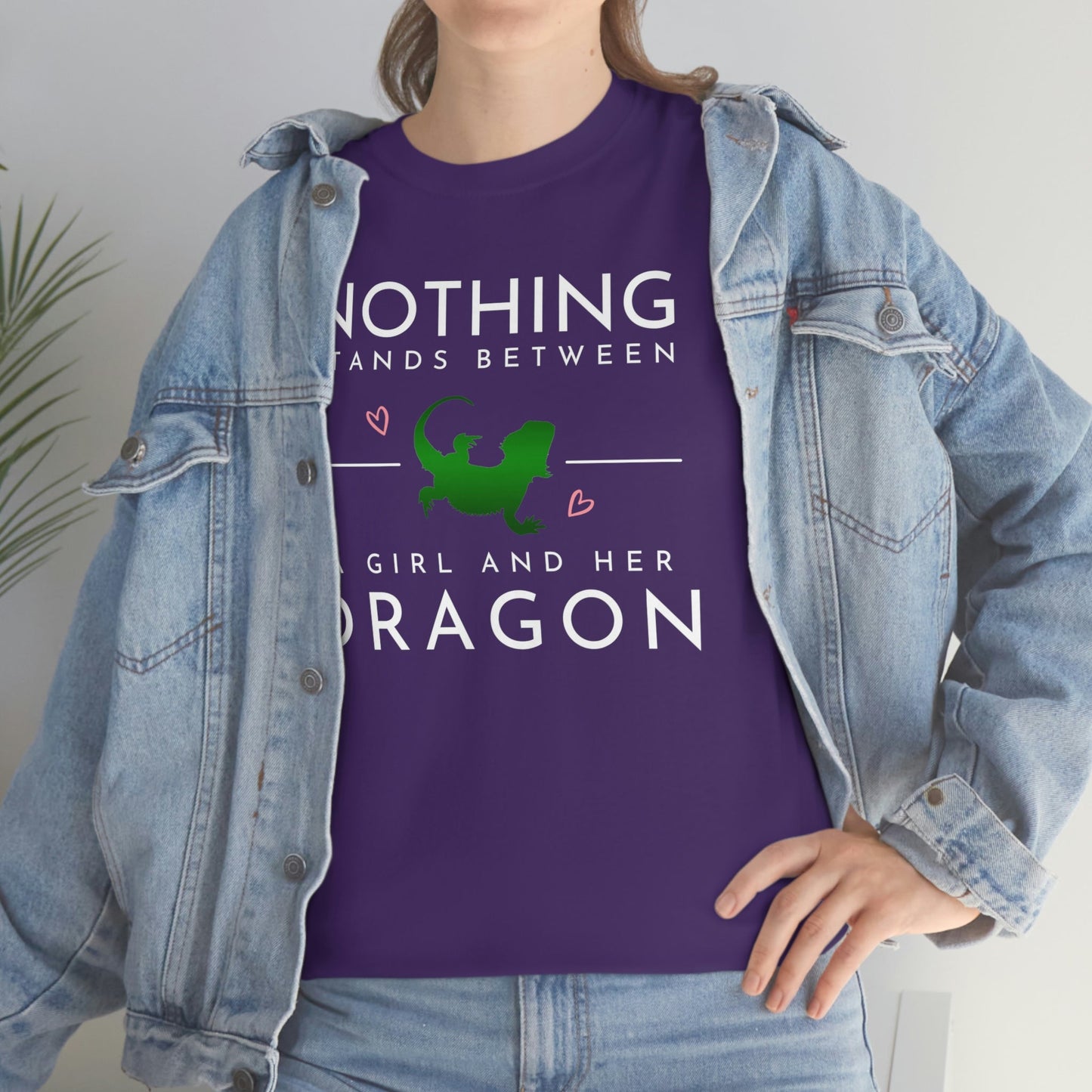 Nothing Stand Between a Girl and Her Dragon Heavy Cotton T-Shirt
