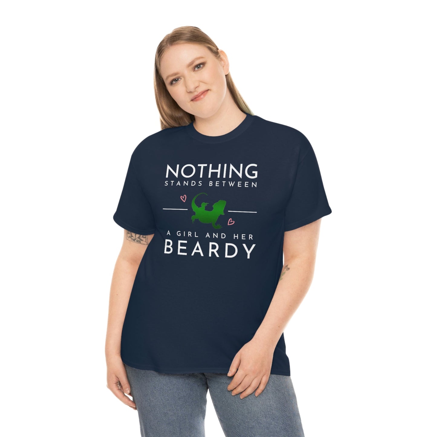 Nothing Stands Between a Girl and her Beardy Heavy Cotton T-Shirt