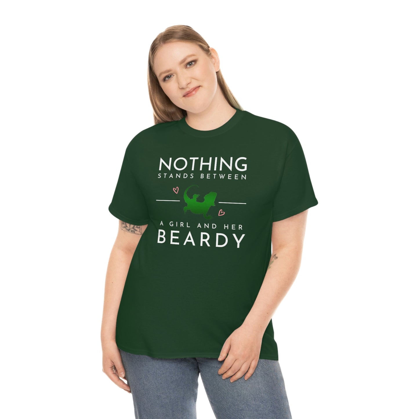 Nothing Stands Between a Girl and her Beardy Heavy Cotton T-Shirt