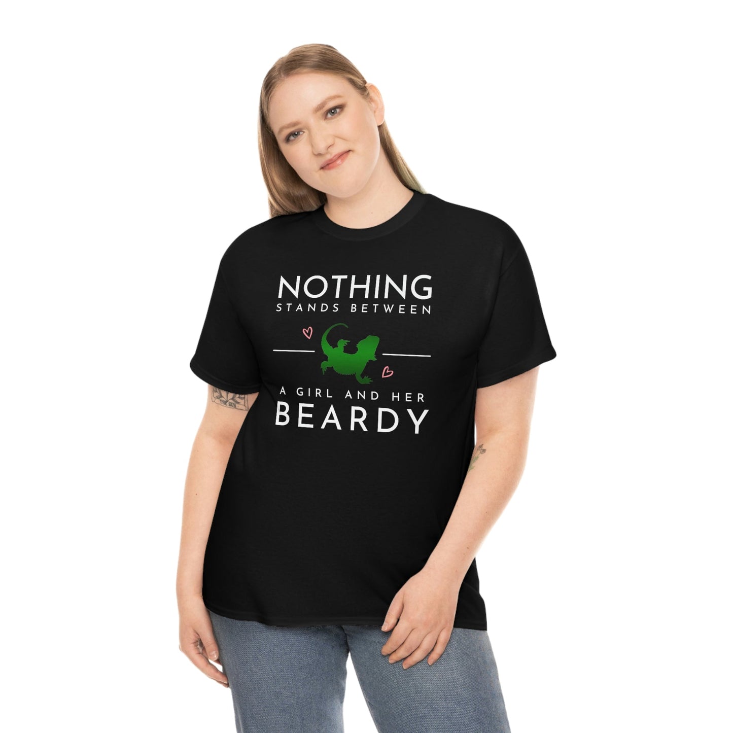 Nothing Stands Between a Girl and her Beardy Heavy Cotton T-Shirt